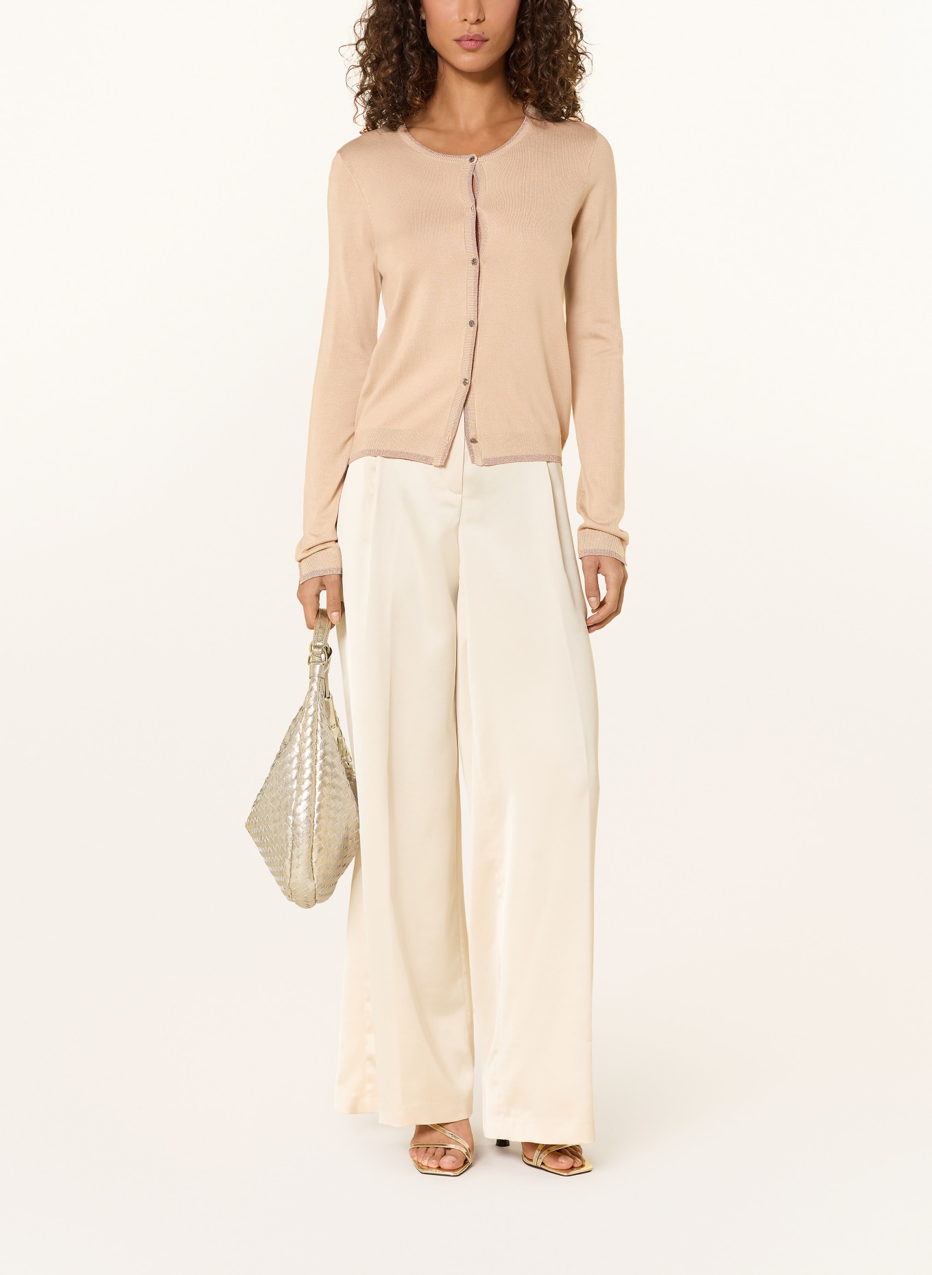 LIU JO Strickjacke mit Glitzergarn: BEIGE