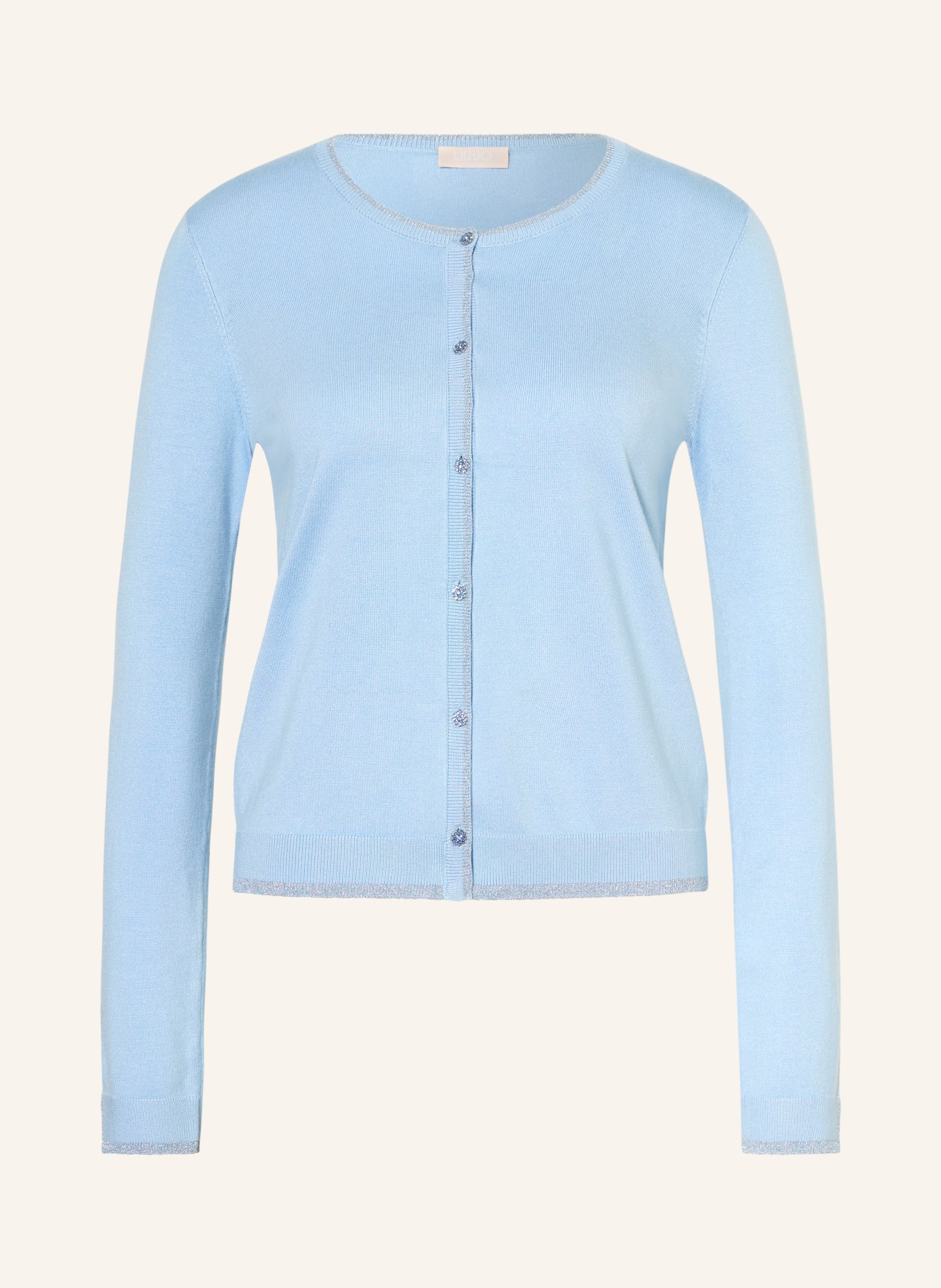 LIU JO Strickjacke mit Glitzergarn: HELLBLAU