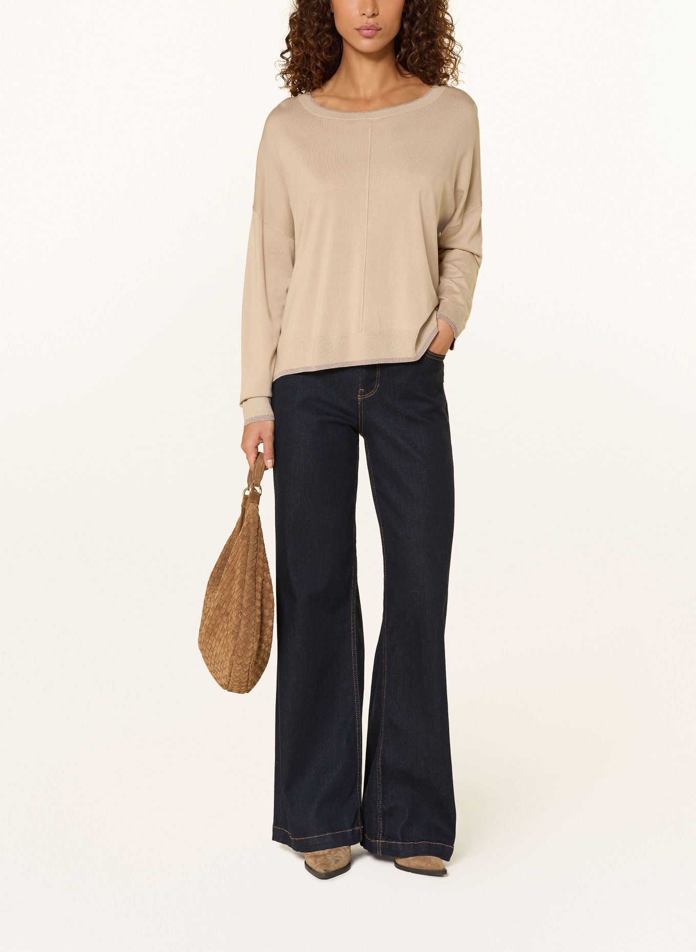 LIU JO Pullover mit Glitzergarn: BEIGE