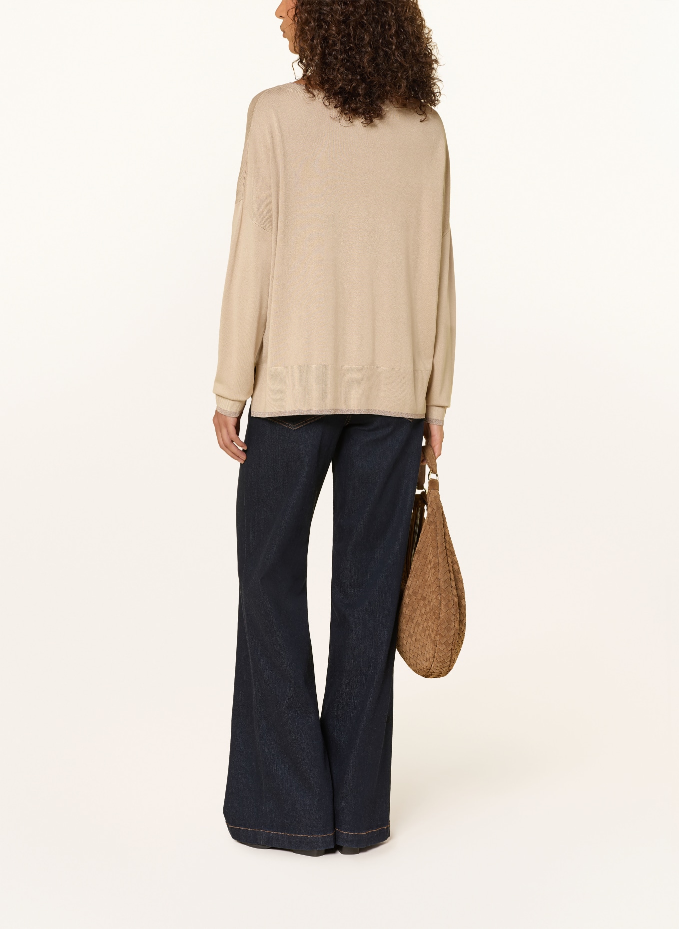 LIU JO Pullover mit Glitzergarn: BEIGE