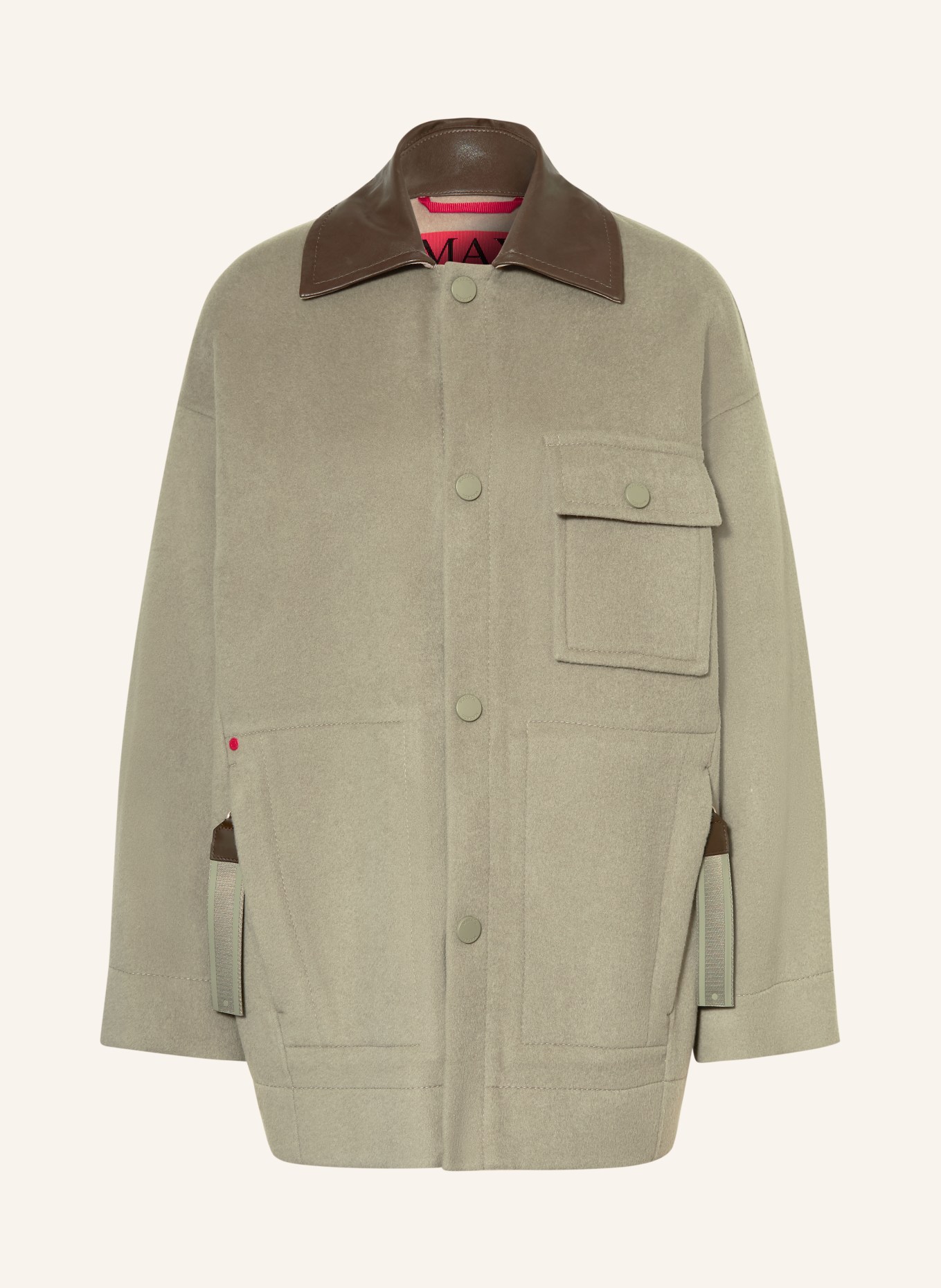 MAX & Co. Overjacket HACK: OLIV / BRAUN