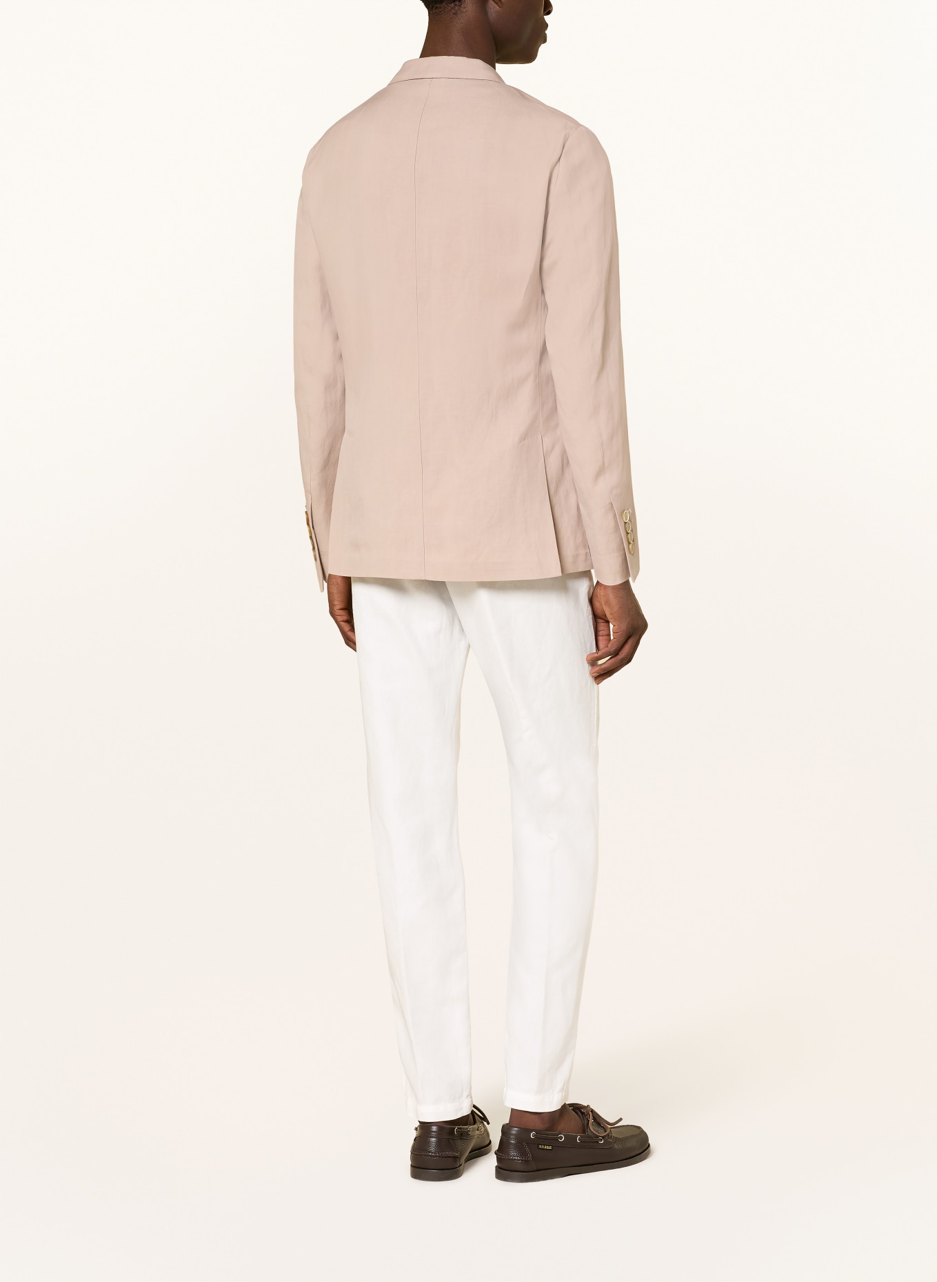 eleventy Chino Extra Slim Fit mit Leinen: WEISS