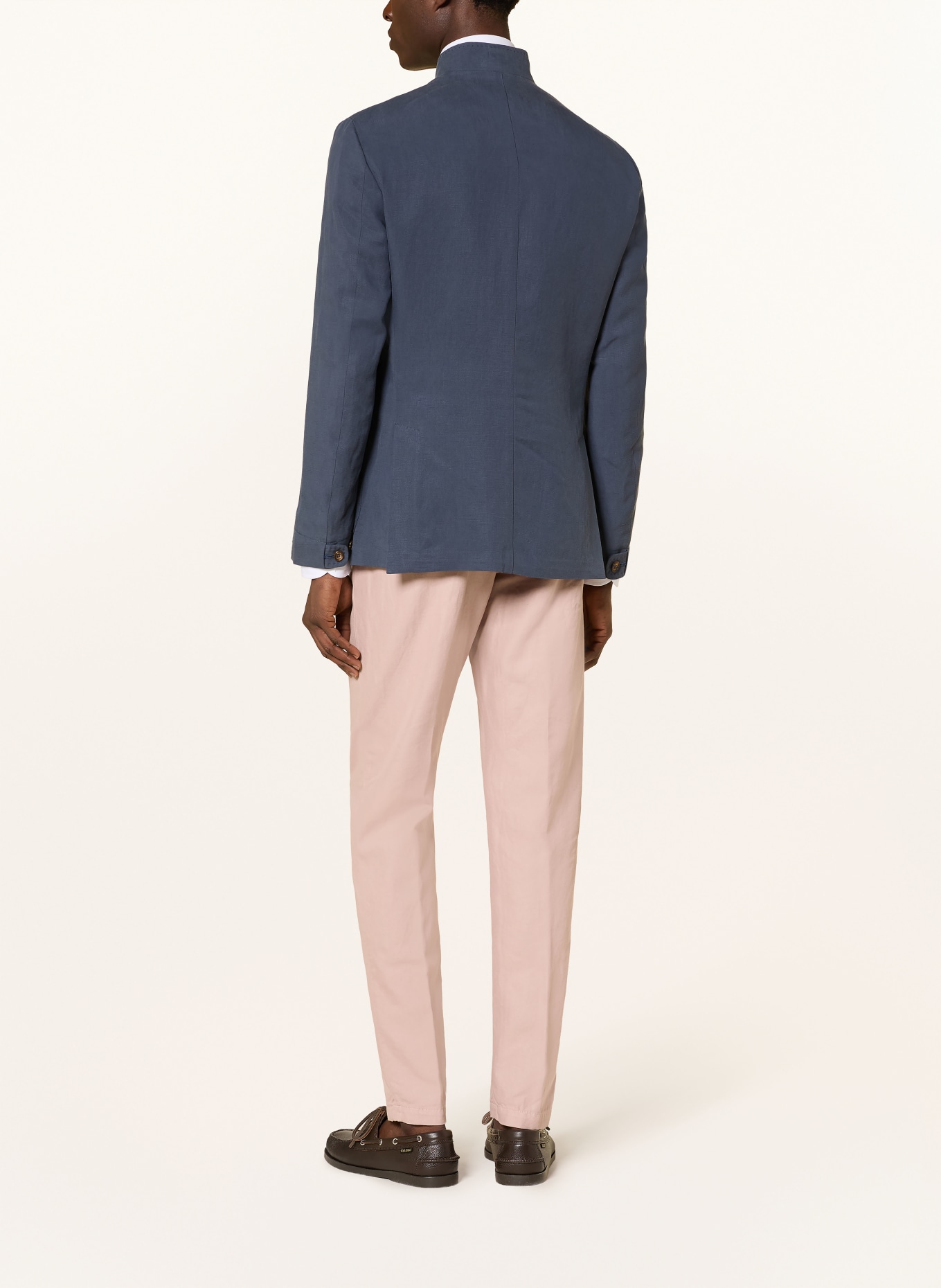 eleventy Chino Extra Slim Fit mit Leinen: ALTROSA