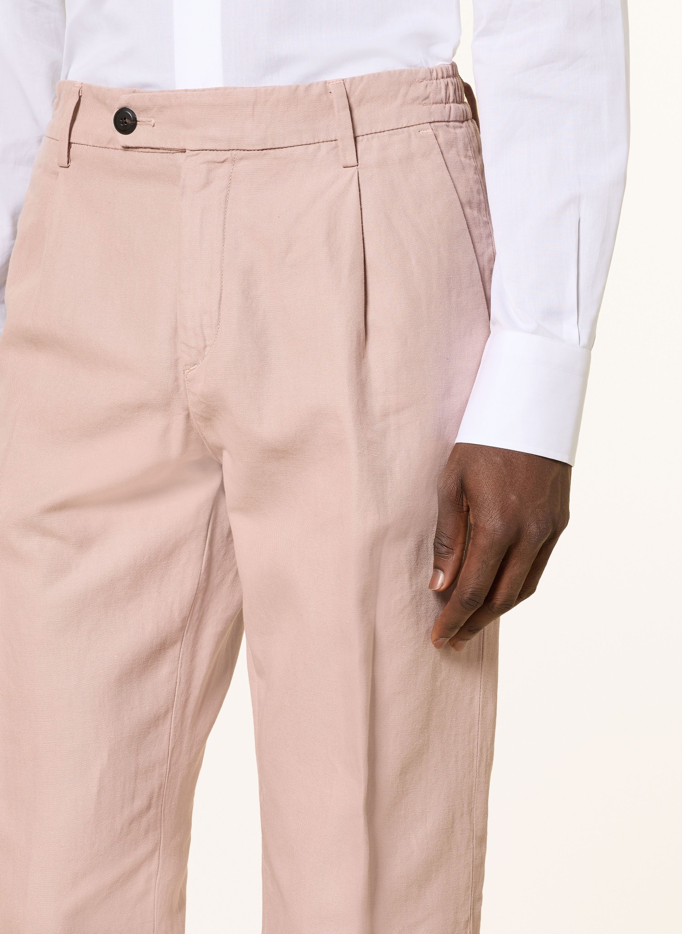 eleventy Chino Extra Slim Fit mit Leinen: ALTROSA