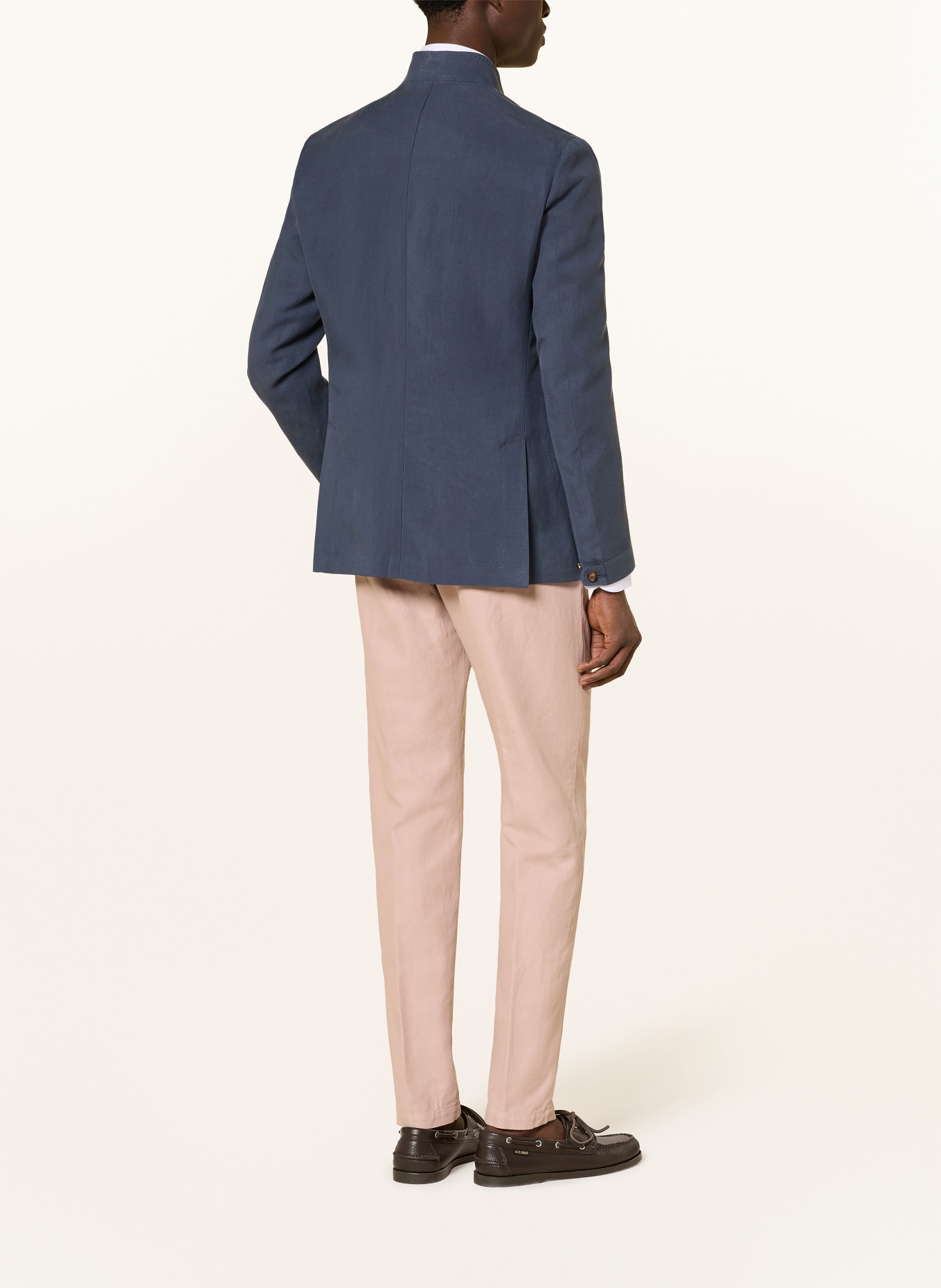 eleventy Marynarka slim fit z lnem: GRANATOWY