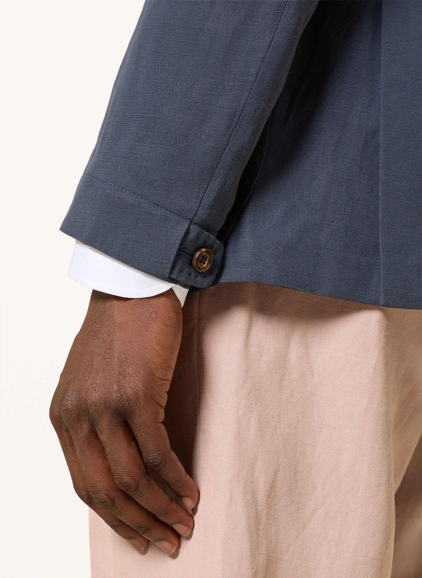 eleventy Marynarka slim fit z lnem: GRANATOWY