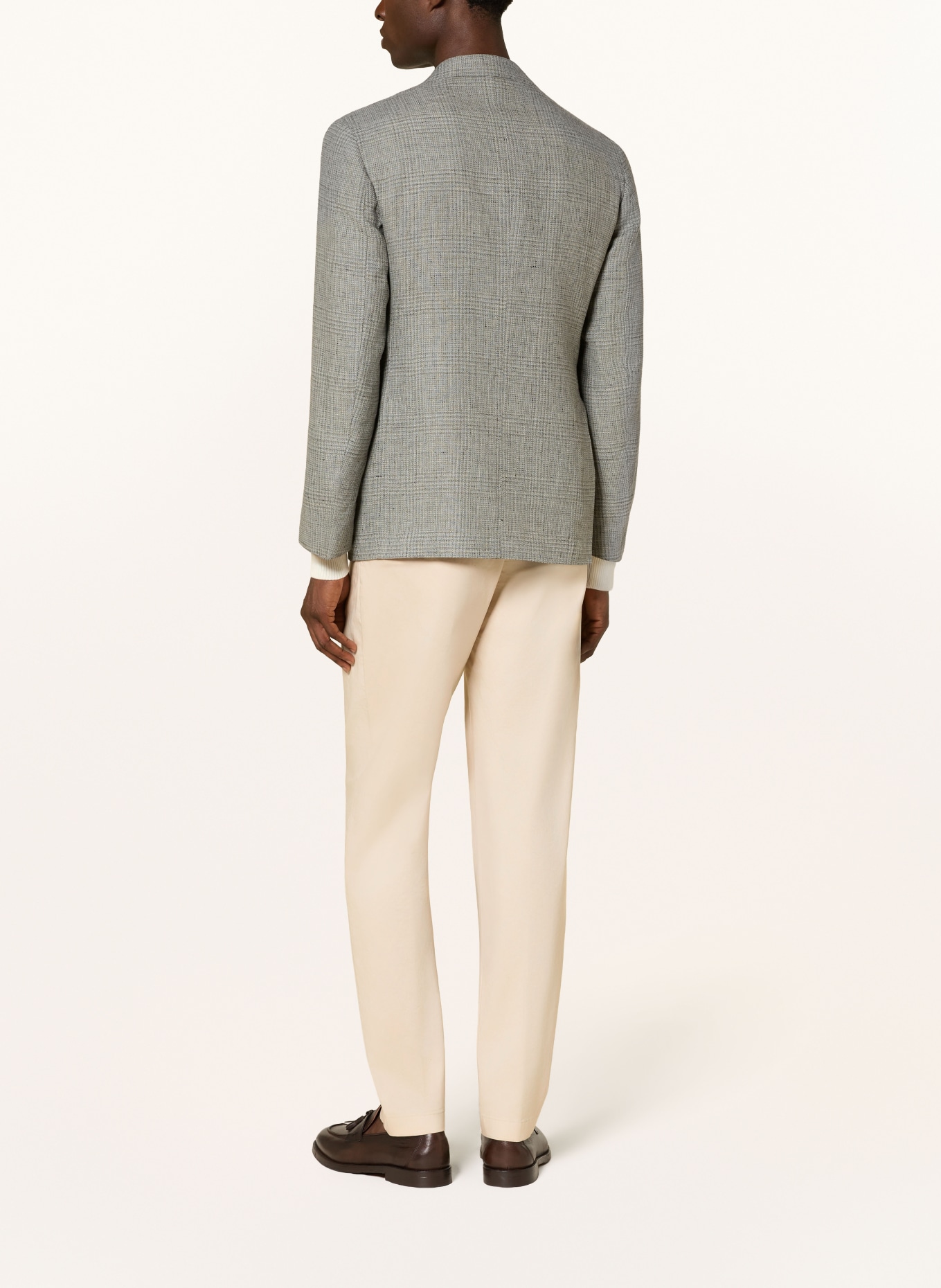 eleventy Marynarka Extra Slim Fit z lnem: SZARY / CZIEMNOSZARY