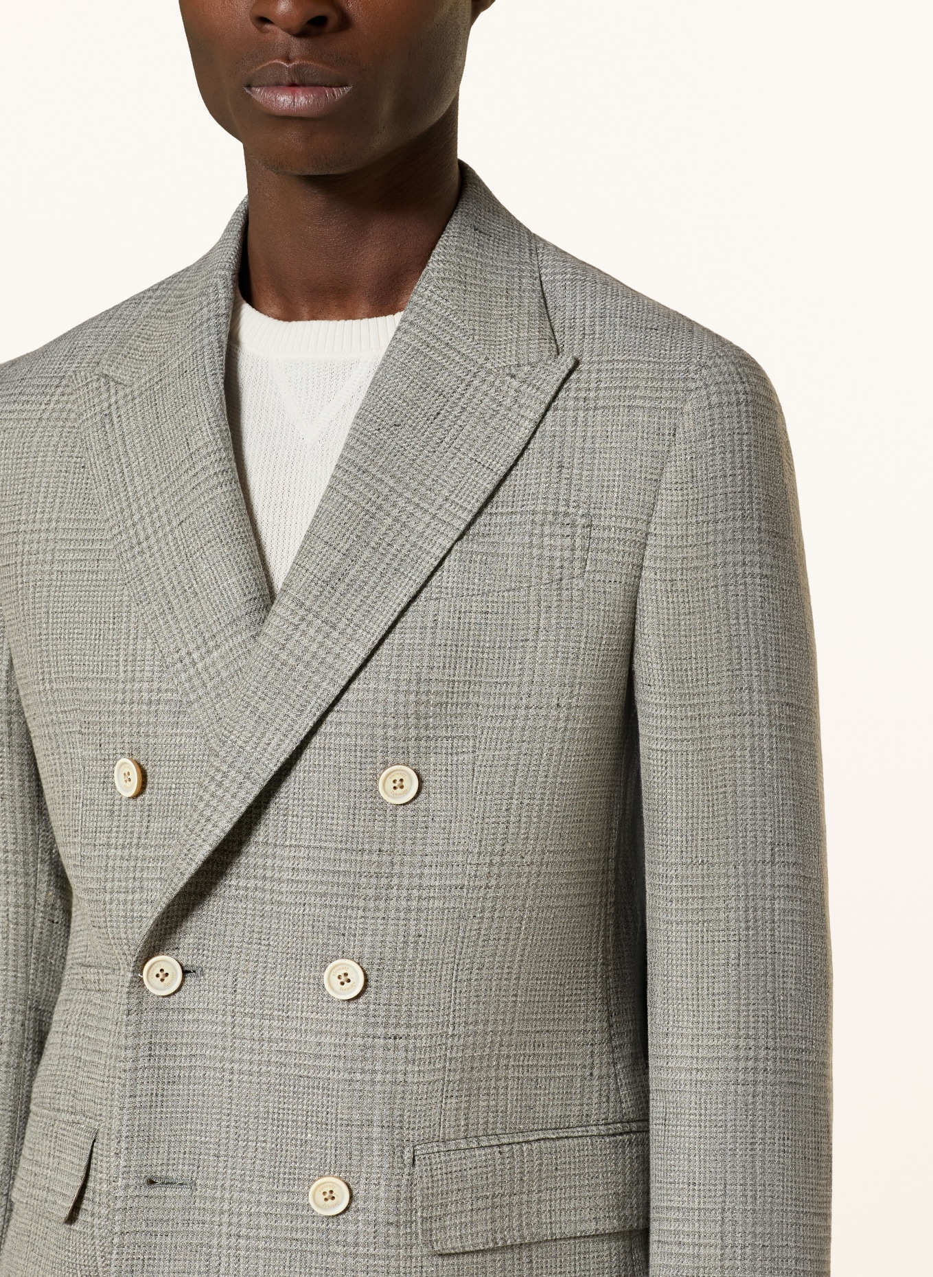 eleventy Marynarka Extra Slim Fit z lnem: SZARY / CZIEMNOSZARY