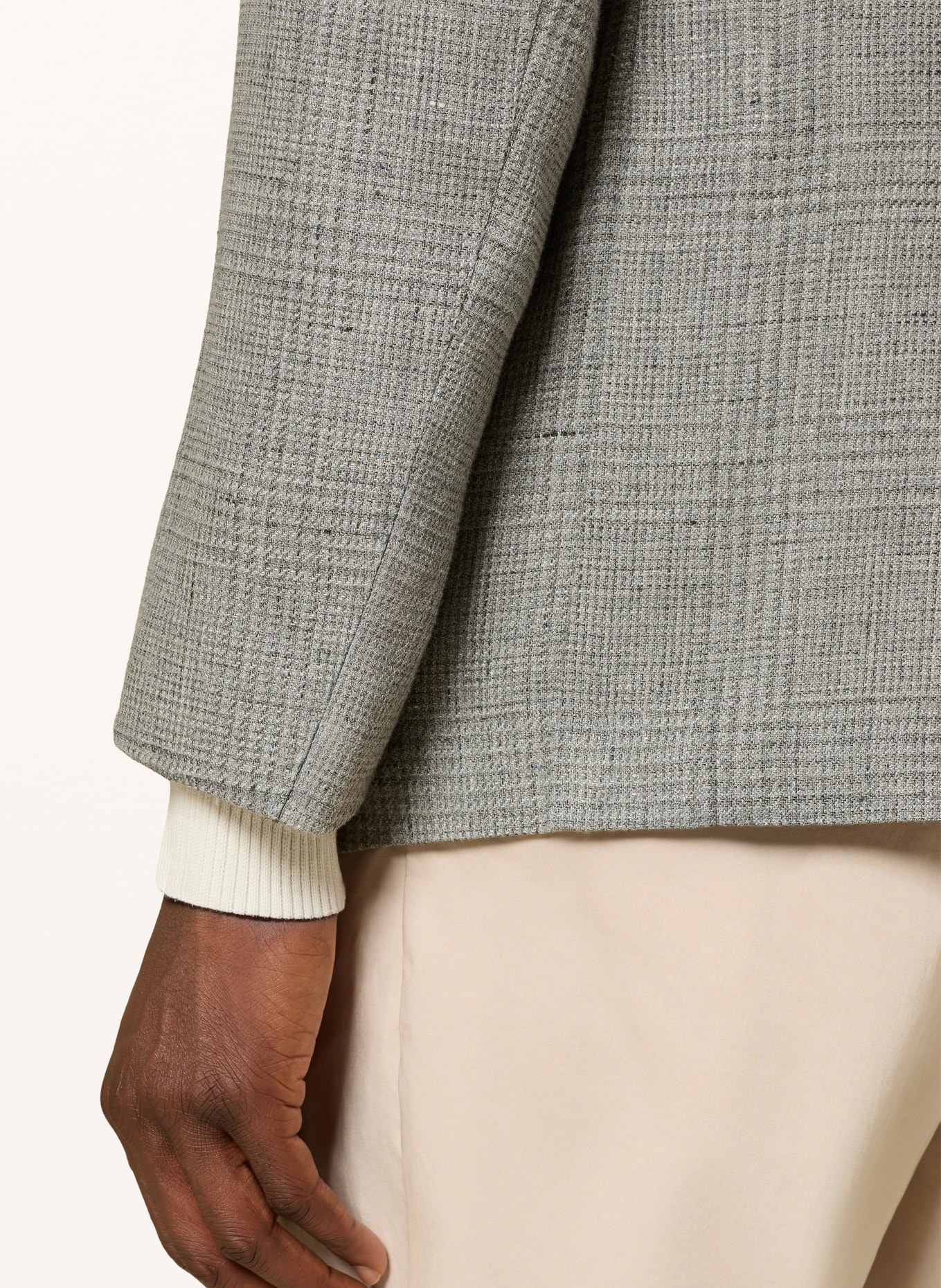 eleventy Marynarka Extra Slim Fit z lnem: SZARY / CZIEMNOSZARY