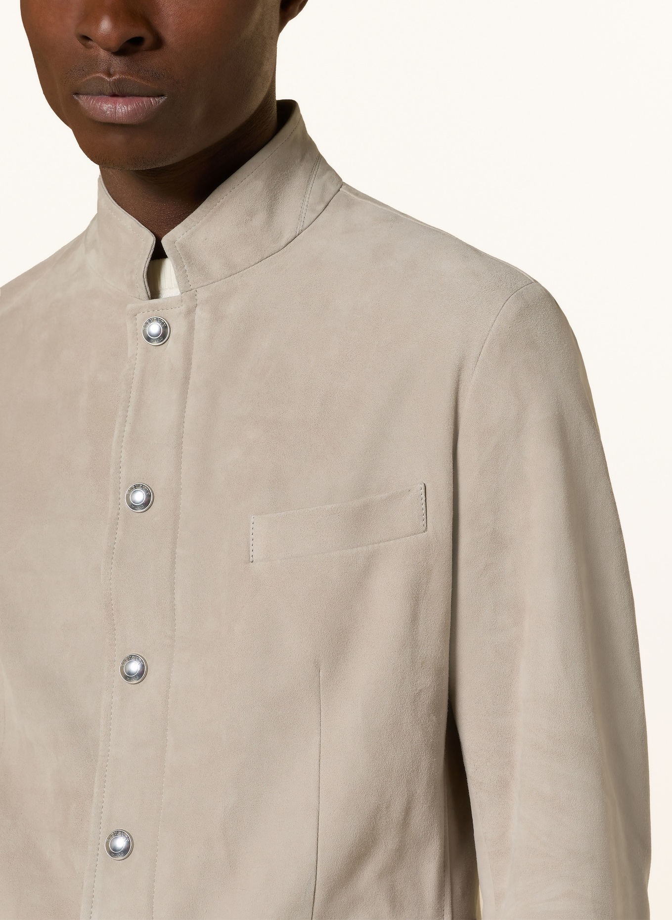 eleventy leather jacket: BEIGE