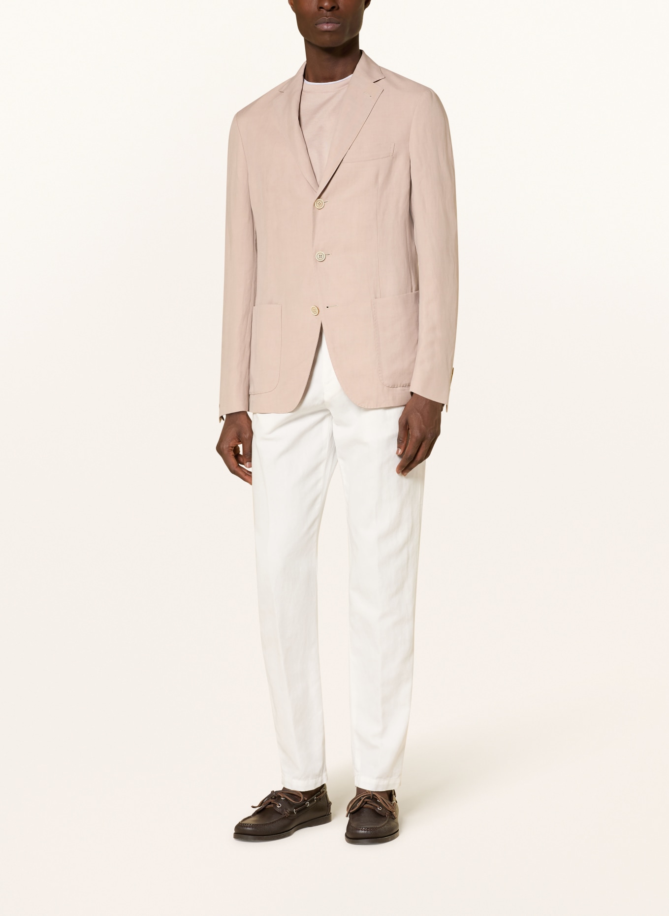 eleventy Slim fit jacket with linen: BEIGE