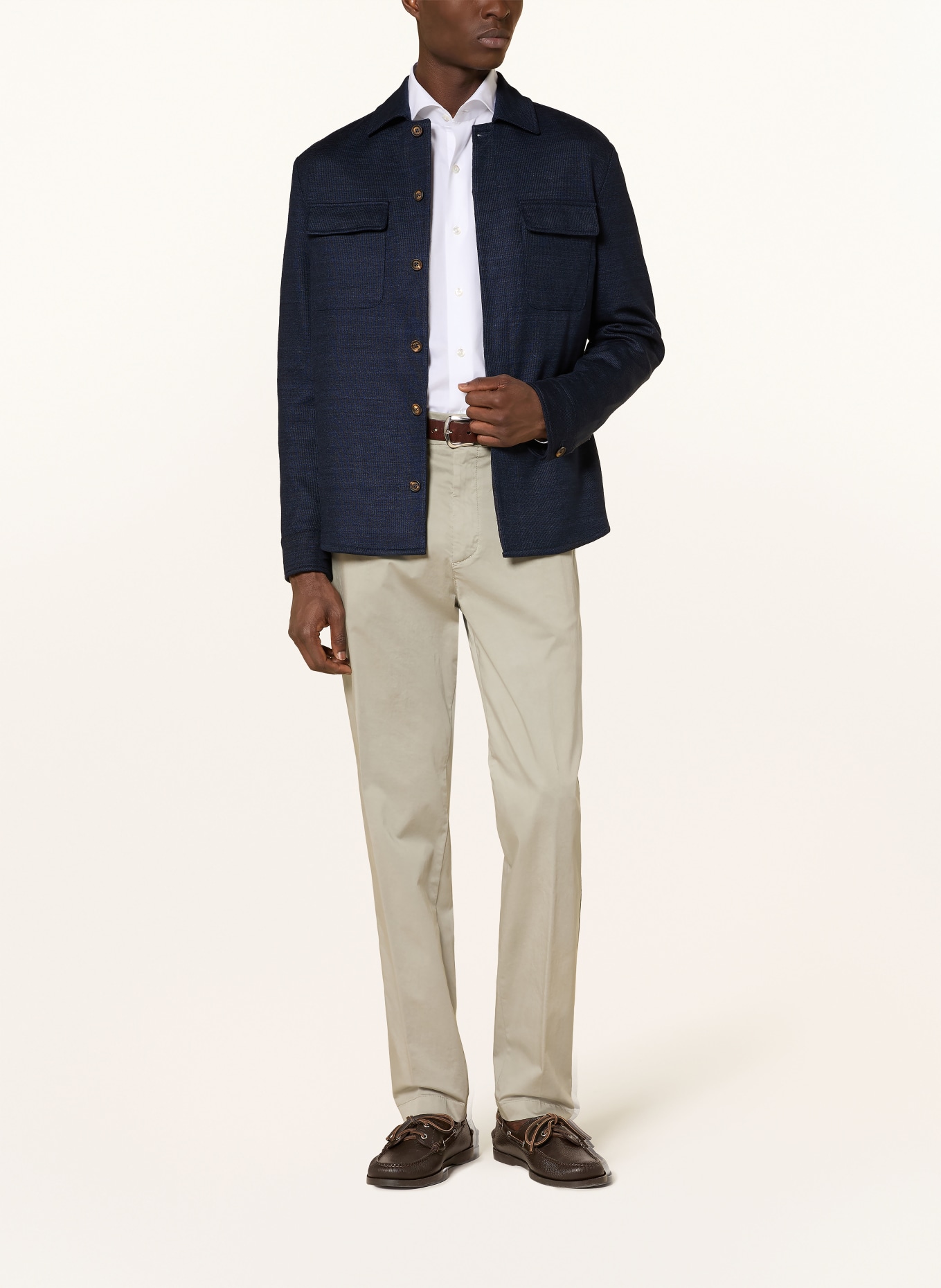 eleventy Pletená overshirt: TMAVĚ MODRÁ