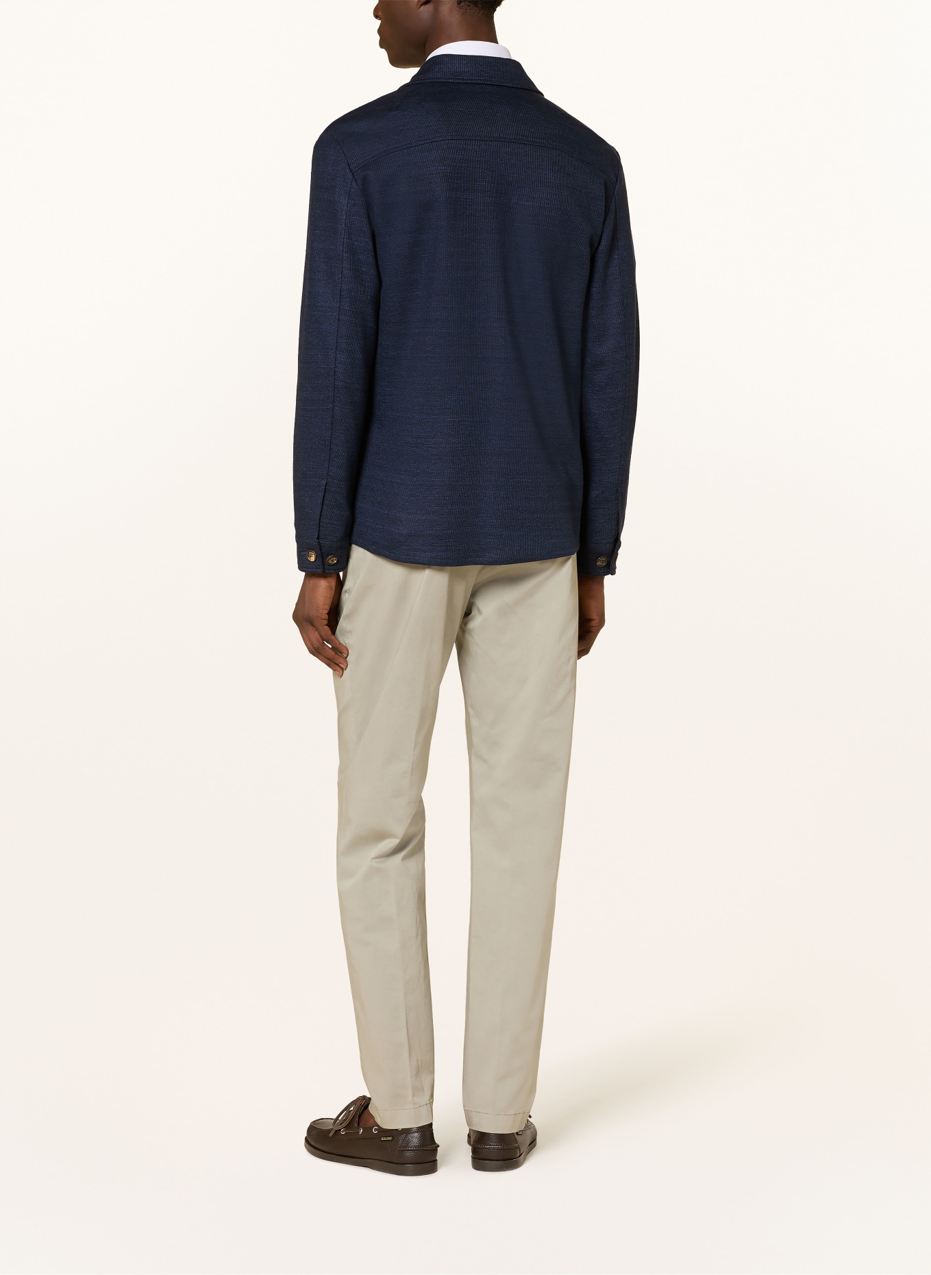 eleventy Pletená overshirt: TMAVĚ MODRÁ