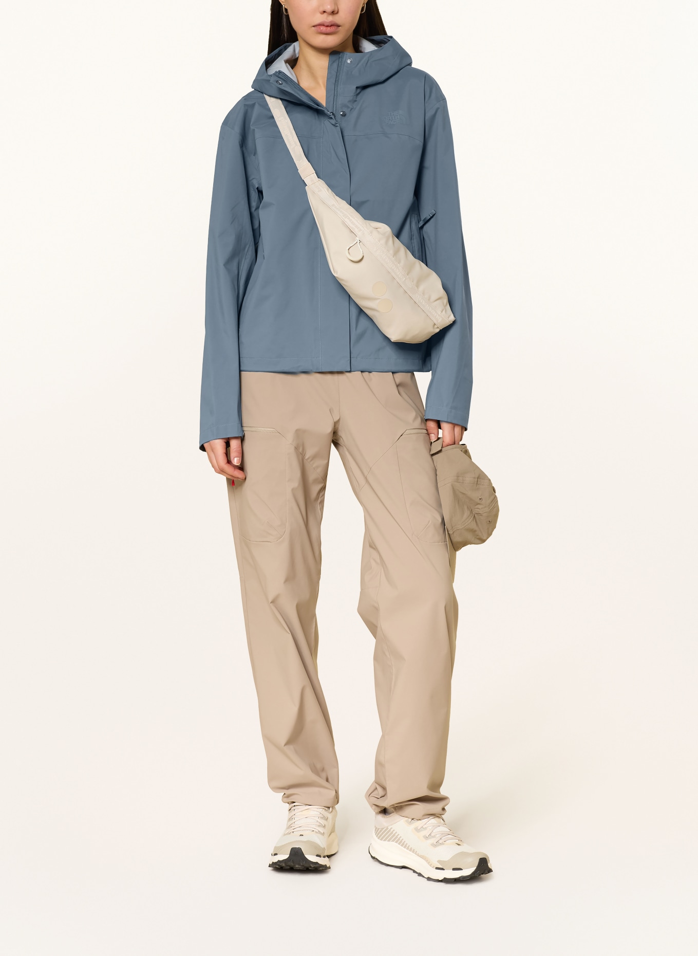 THE NORTH FACE VOYAGE RAIN 3L HOODED rain jacket: BLUE