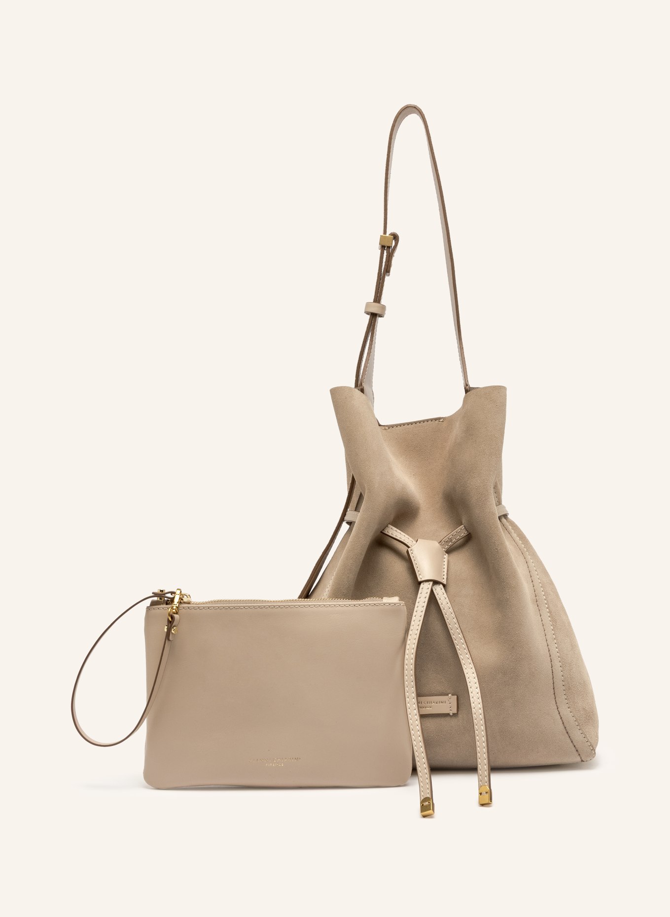 GIANNI CHIARINI Beuteltasche SIENNA: BEIGE / GOLD