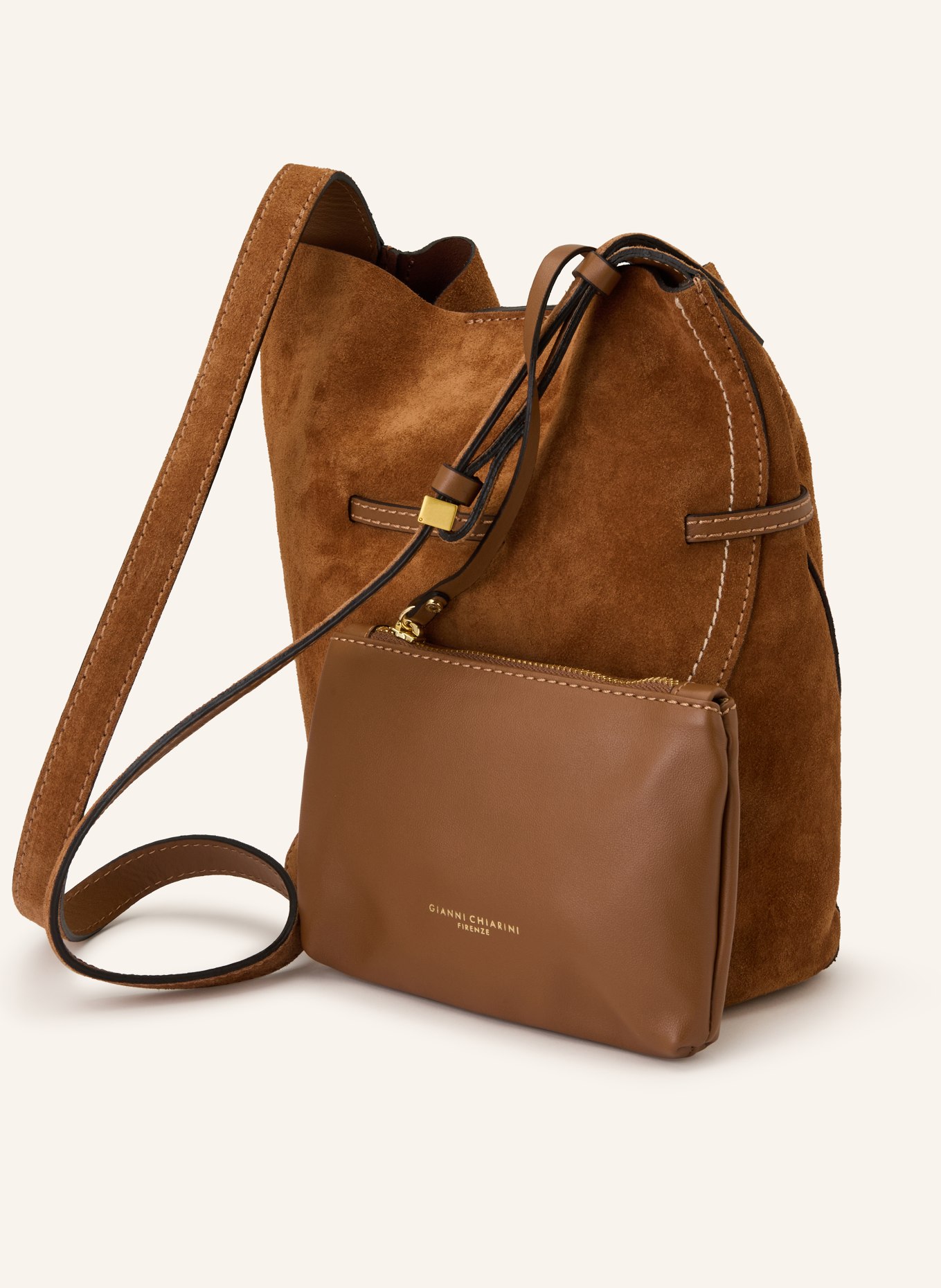 GIANNI CHIARINI Beuteltasche SIENNA: BRAUN / GOLD