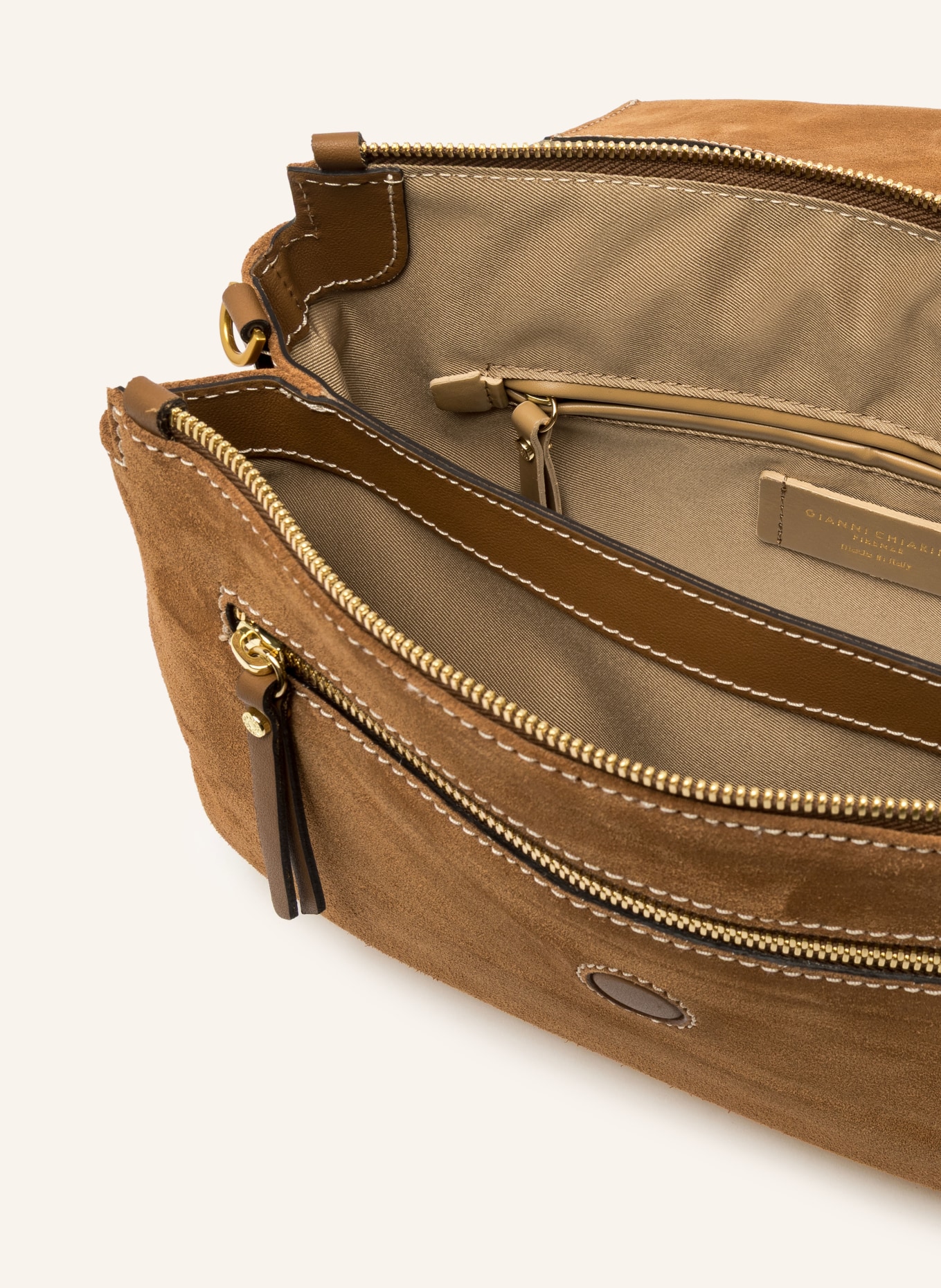 GIANNI CHIARINI Umhängetasche THREE: BRAUN / GOLD