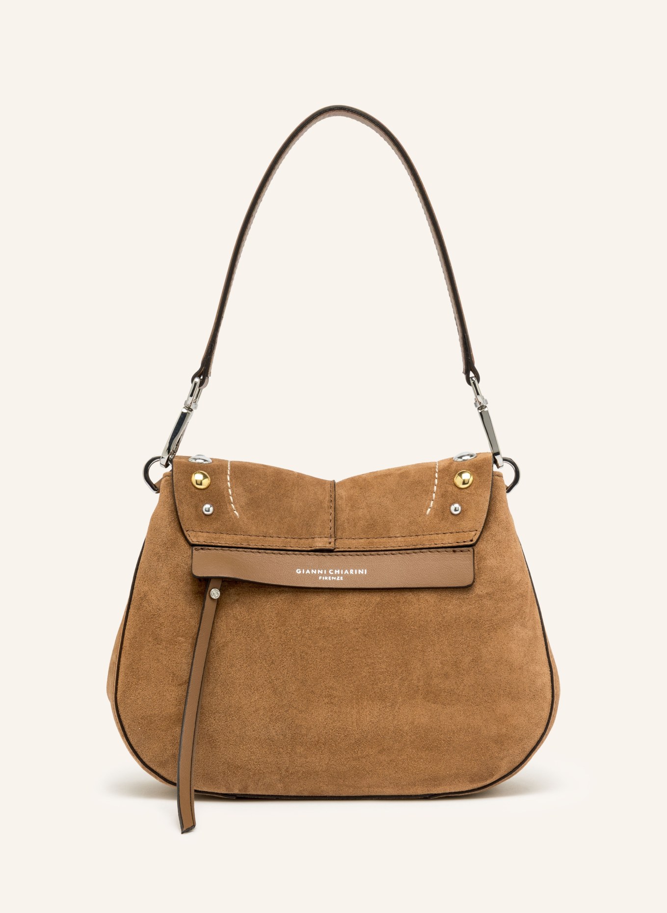 GIANNI CHIARINI Schultertasche HELENA mit Nieten: CAMEL