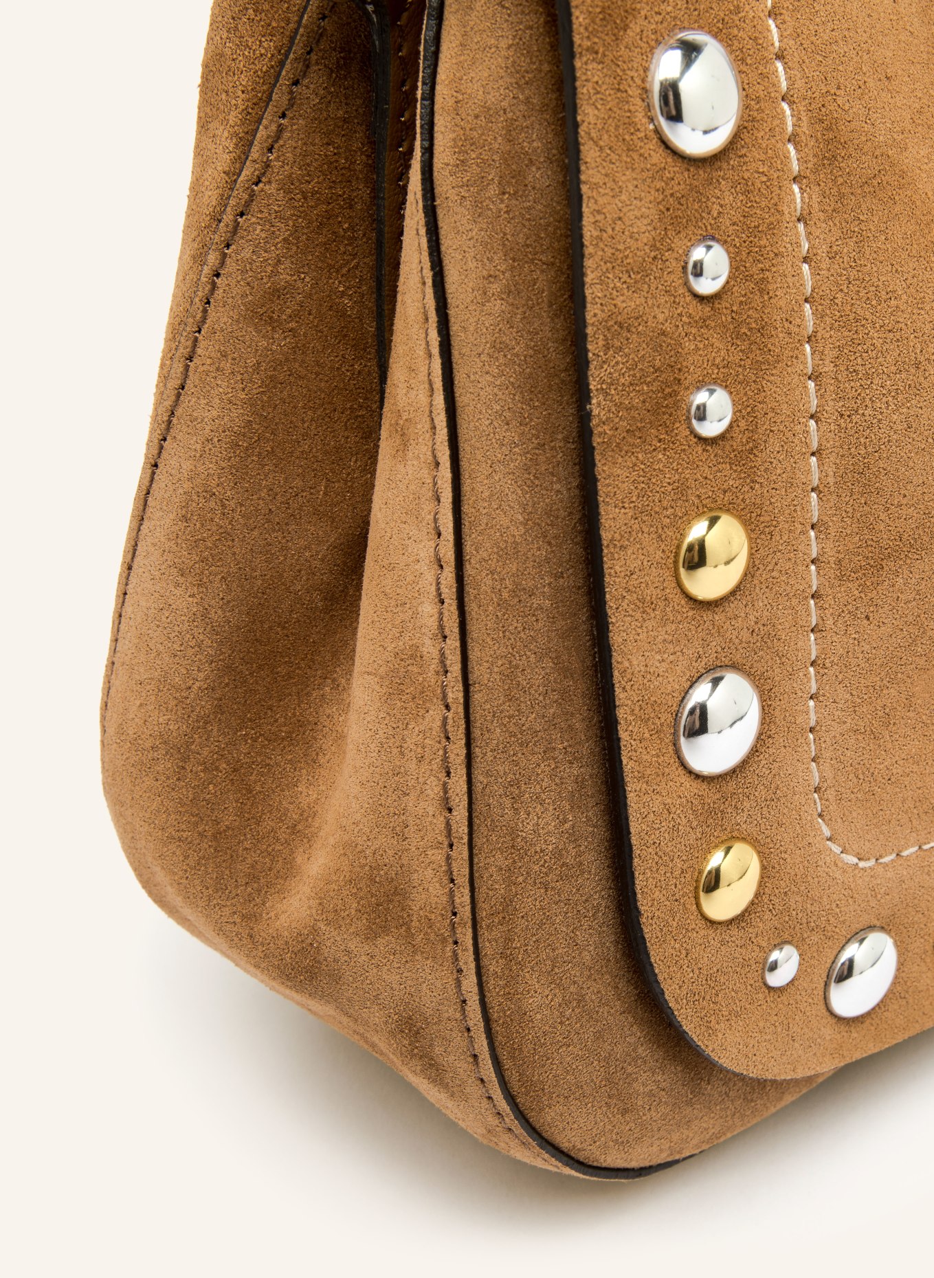 GIANNI CHIARINI Schultertasche HELENA mit Nieten: CAMEL