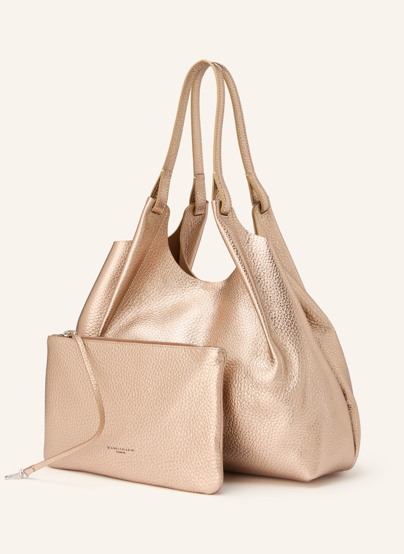 GIANNI CHIARINI Shopper DUA XL mit Pouch: GOLD