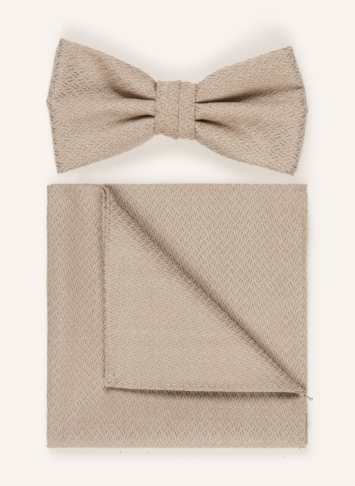 ROY ROBSON Set: Fliege und Einstecktuch: HELLBRAUN