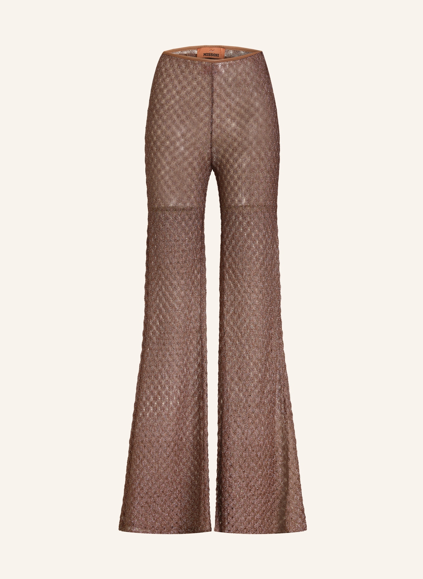 MISSONI Marlenehose mit Glitzergarn: CAMEL