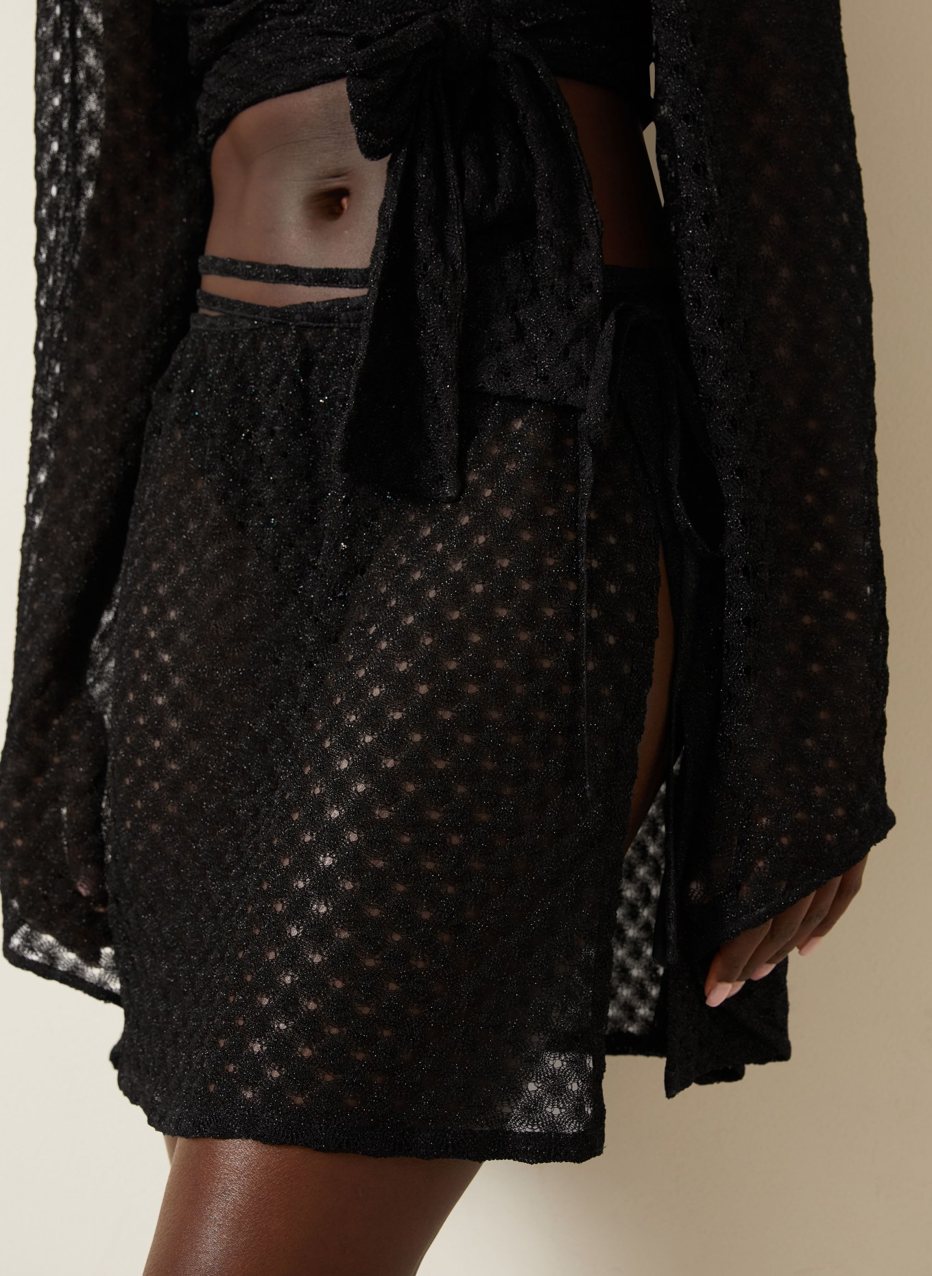 MISSONI Wickelrock mit Glitzergarn: SCHWARZ