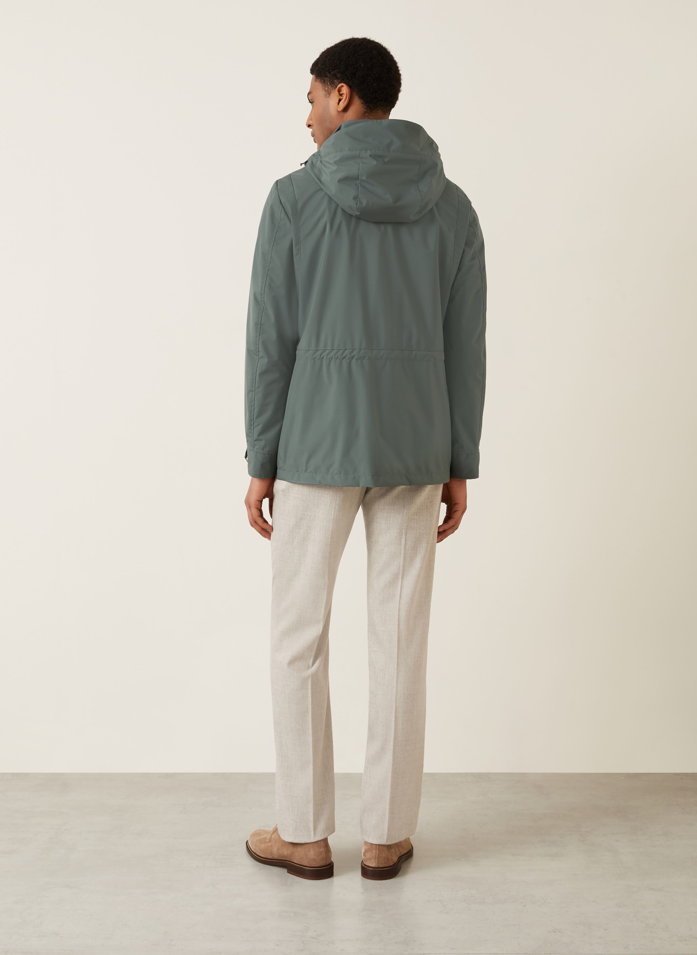 MOORER Parka mit abnehmbarer Kapuze: GRÜN