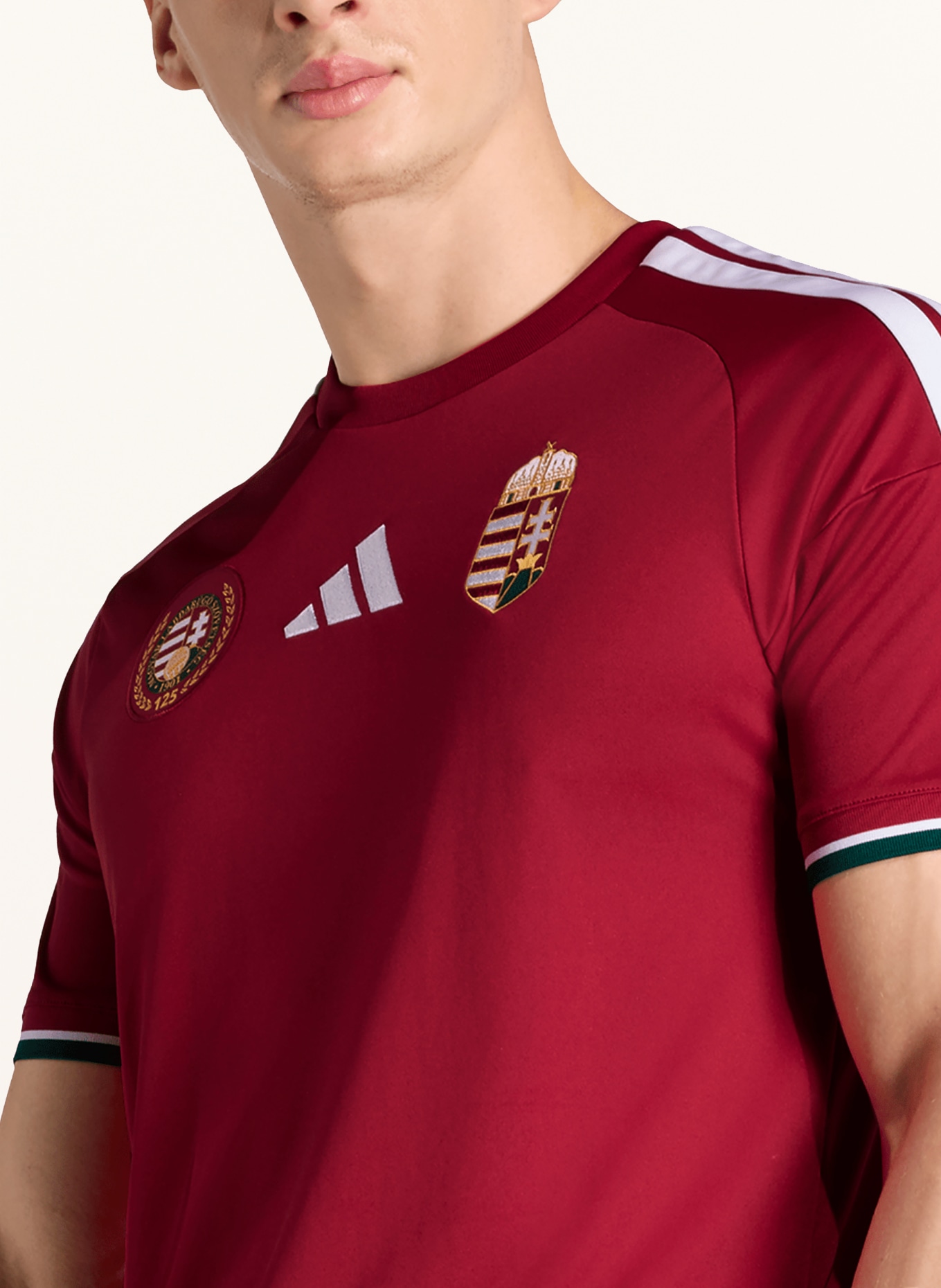 adidas Heimtrikot HUNGARY 26: DUNKELROT / WEISS