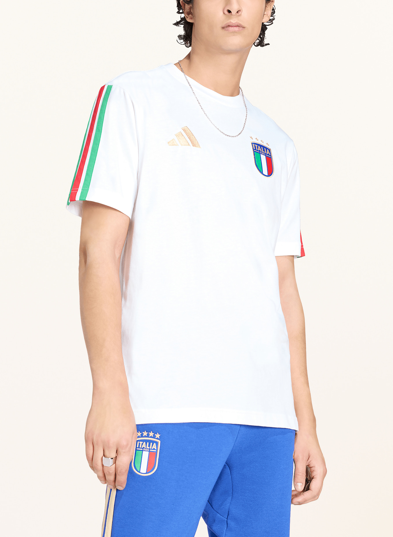 adidas T-Shirt ITALIEN DNA: WEISS / ROT / GRÜN