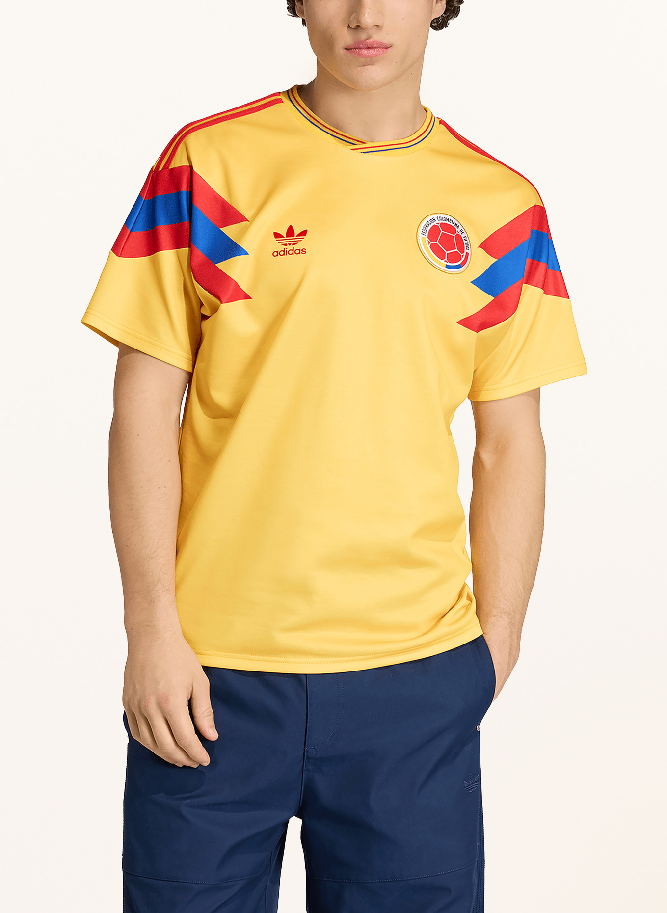 adidas Auswärtstrikot KOLUMBIEN 1990: GELB / ROT / DUNKELBLAU