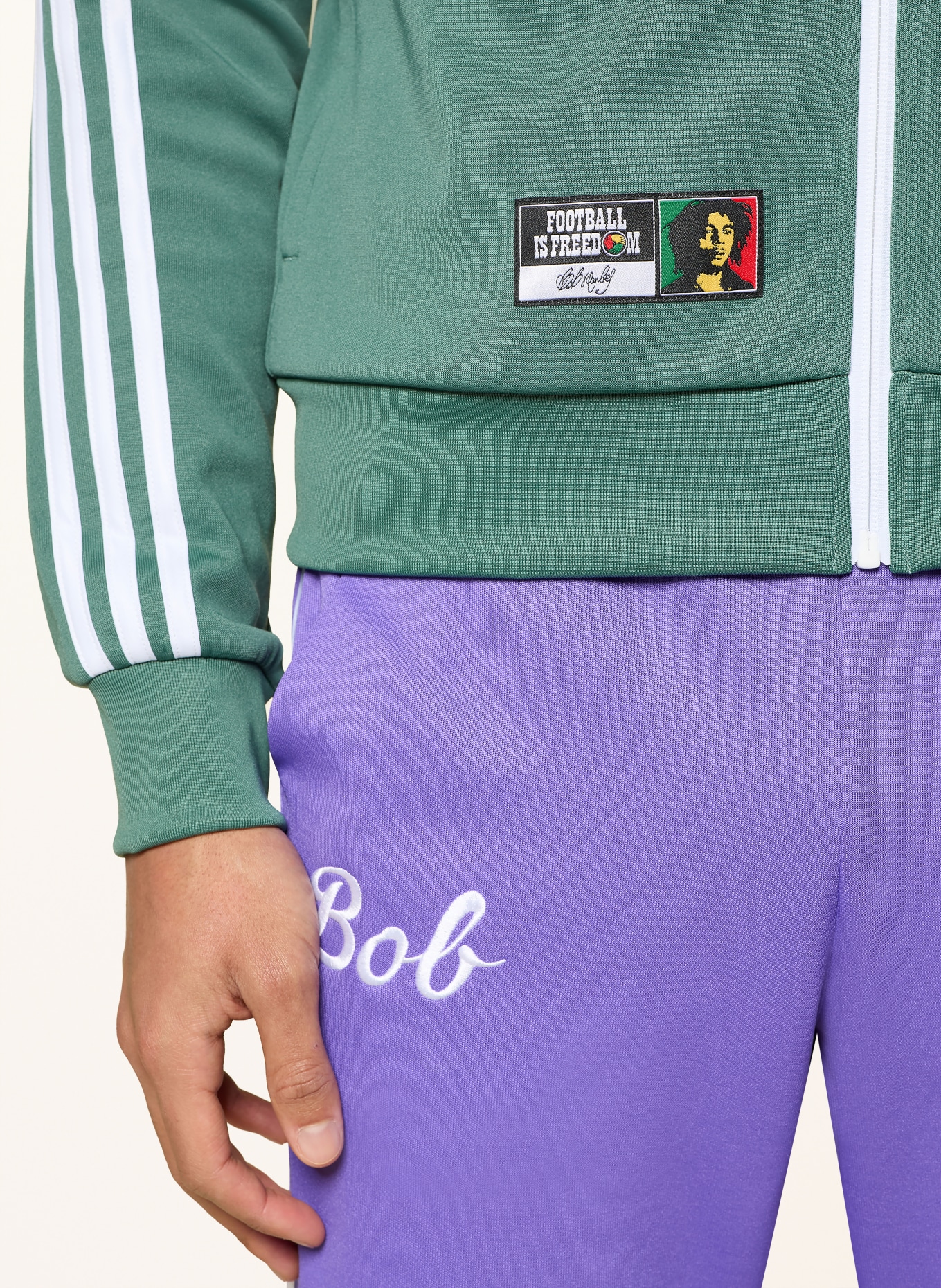 adidas BOB MARLEY ORIGINALS training jacket: GREEN / WHITE