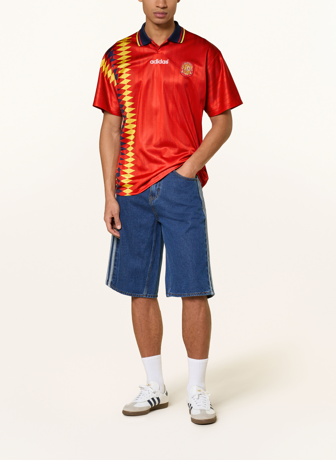 adidas Hjemmetrøje FEF SPANIEN 94 til herrer: RØD / GUL / MØRKEBLÅ