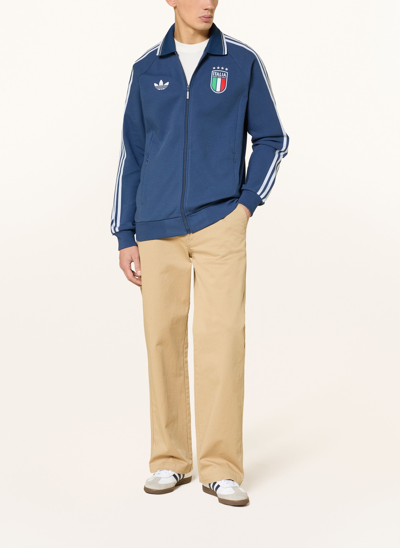 adidas Kurtka treningowa FIGC ITALIEN: SZARONIEBIESKI / CZERWONY / BIAŁY