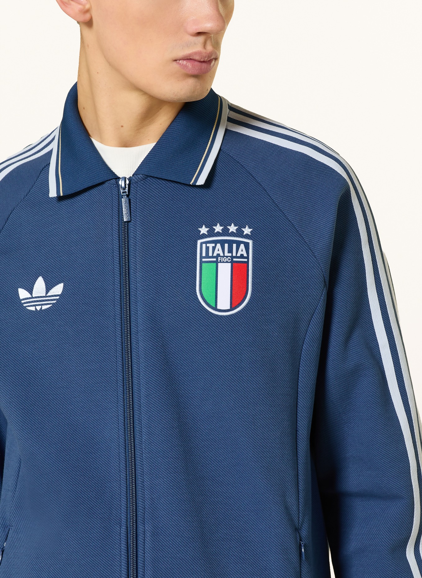 adidas Kurtka treningowa FIGC ITALIEN: SZARONIEBIESKI / CZERWONY / BIAŁY