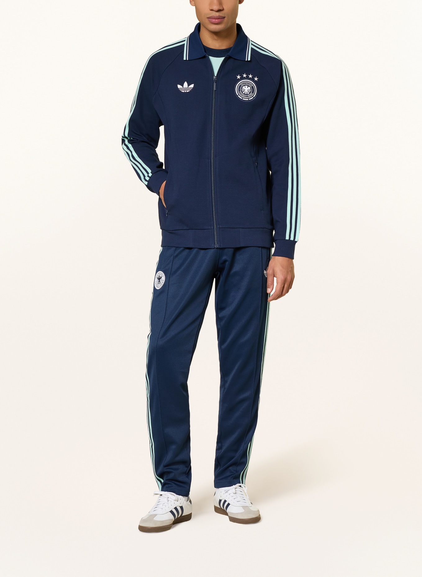 adidas Kurtka treningowa NIEMCY NA WYJEŹDZIE ANTHEM: NIEBIESKI / TURKUSOWY