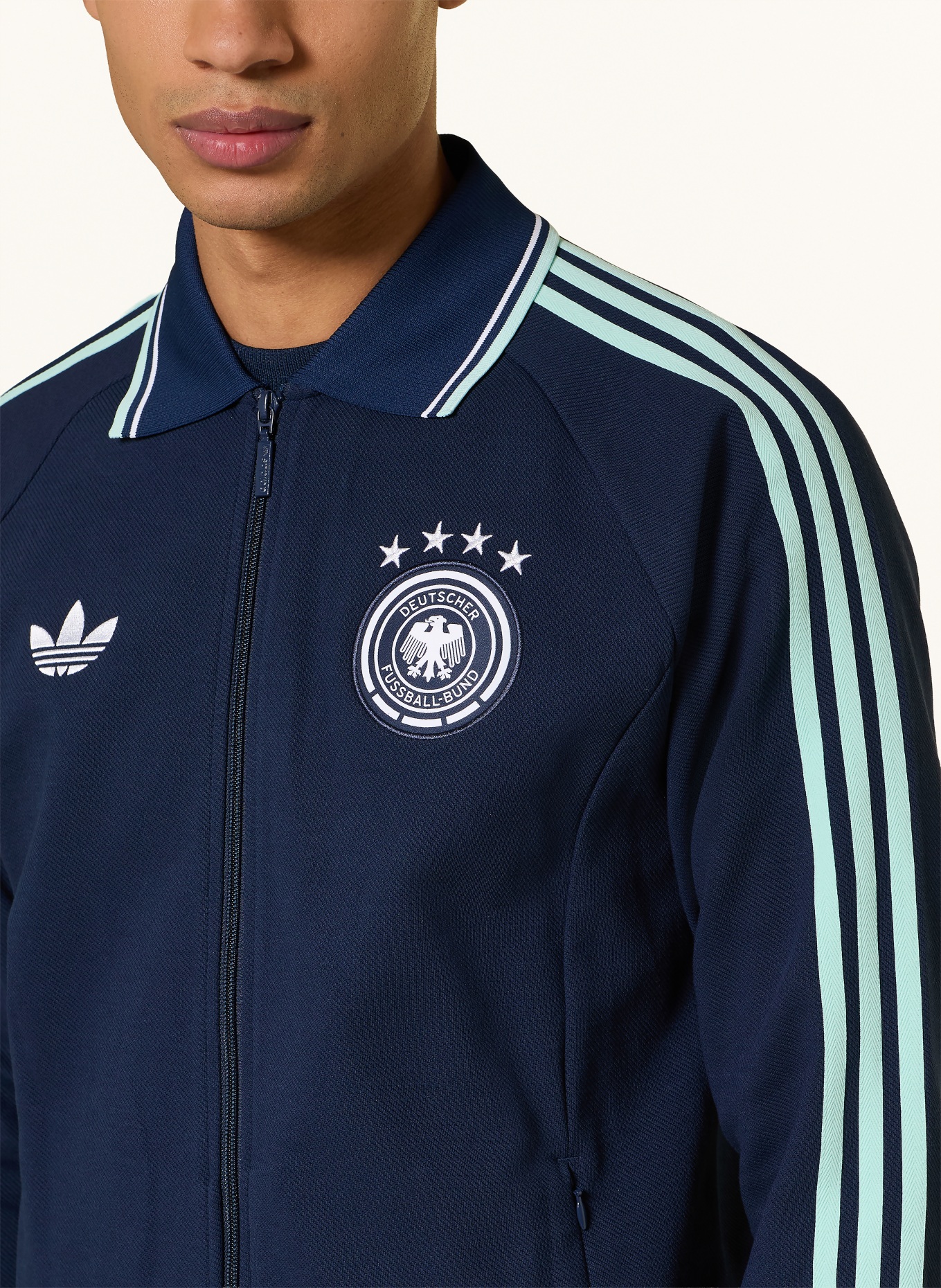 adidas Kurtka treningowa NIEMCY NA WYJEŹDZIE ANTHEM: NIEBIESKI / TURKUSOWY