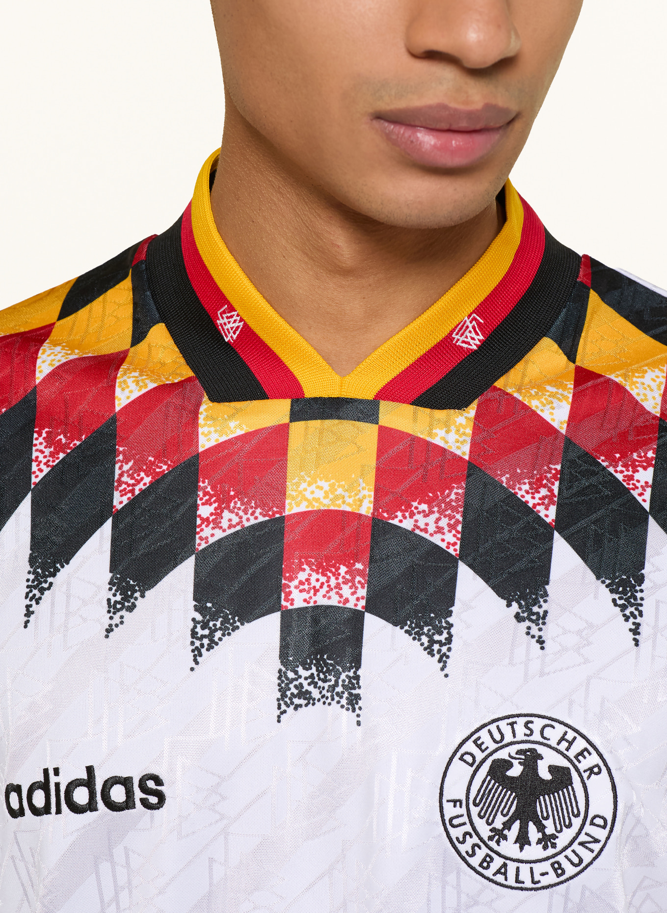 adidas Heimtrikot DEUTSCHLAND 1994: WEISS / GELB / SCHWARZ