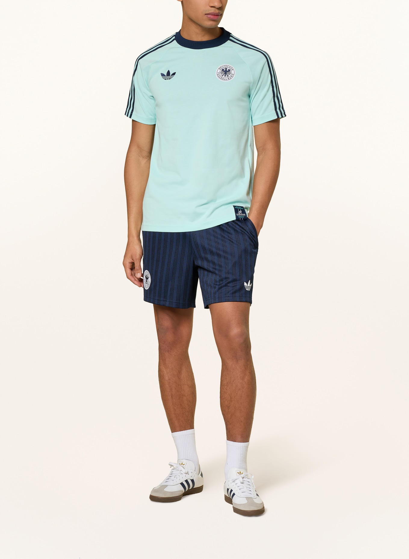 adidas T-Shirt DEUTSCHLAND ORIGINALS: TÜRKIS / BLAU