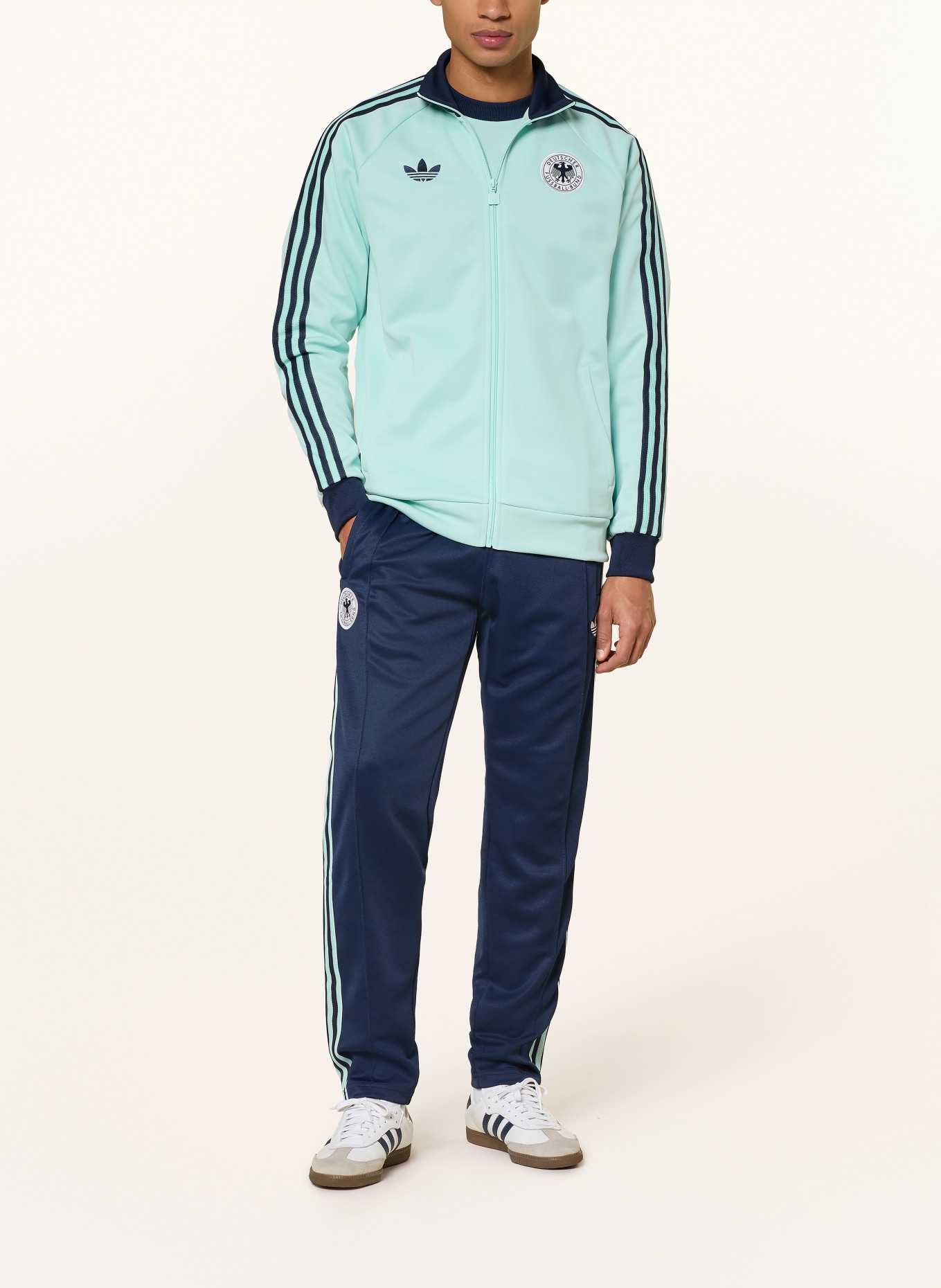 adidas Spodnie dresowe DEUTSCHLAND ORIGINALS: NIEBIESKI / TURKUSOWY