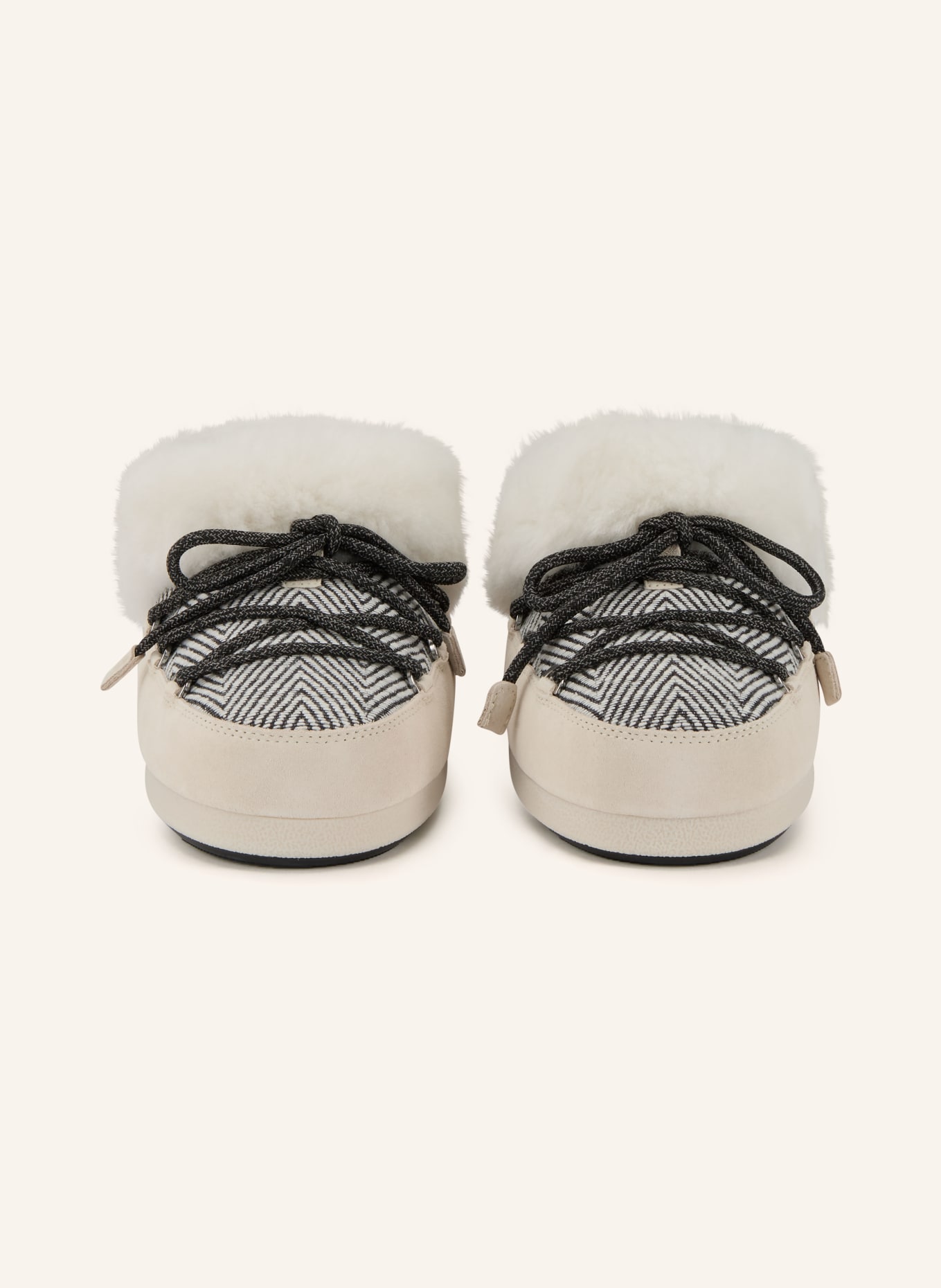 MOON BOOT Buty Moon Boots MOON BOOT X GUEST IN RESIDENCE EVX CHALET z sztucznym futrem: KREMOWY / CZARNY