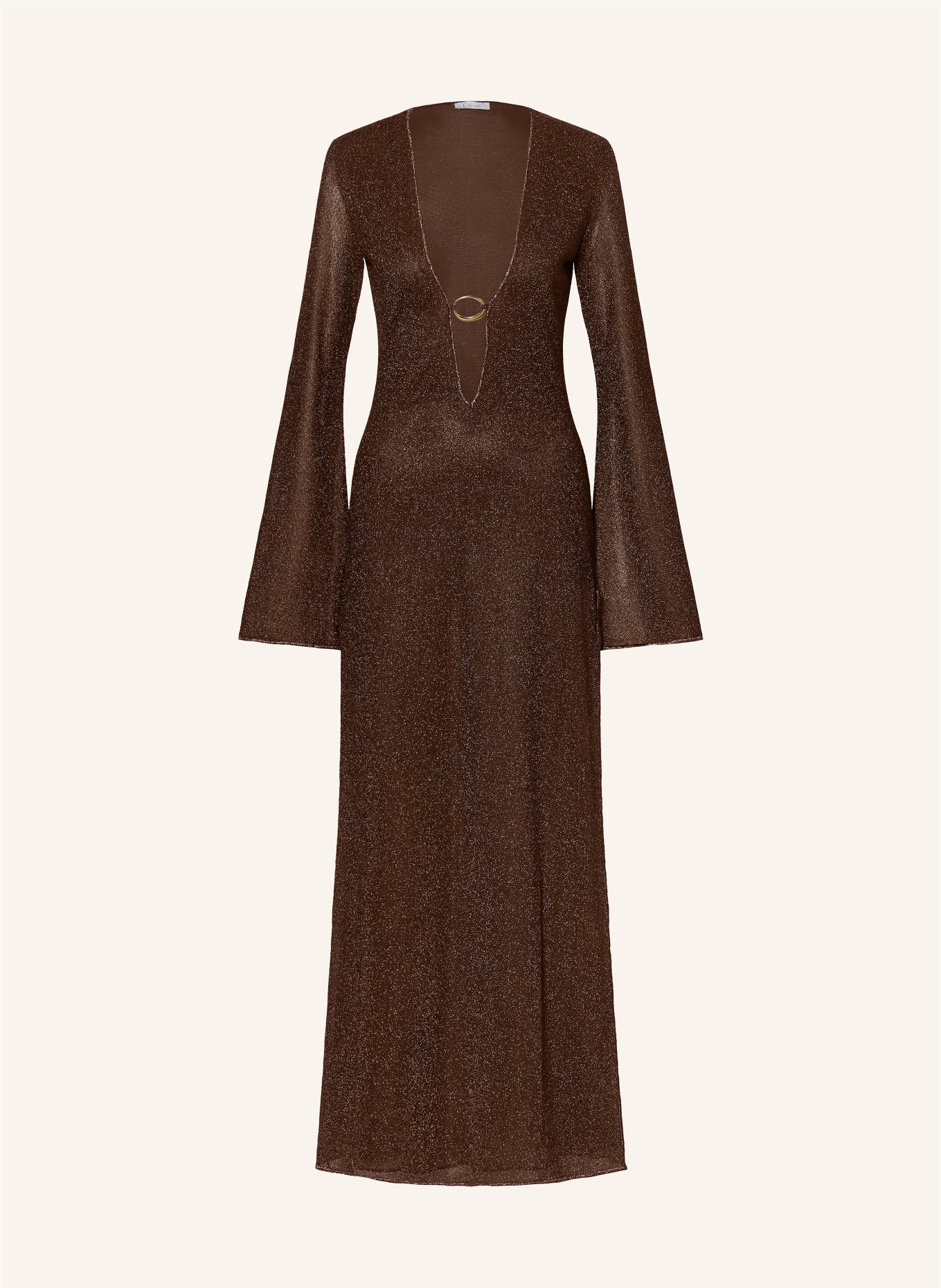 Oséree Strandkleid LUMIÈRE mit Glitzergarn: DUNKELBRAUN / GOLD