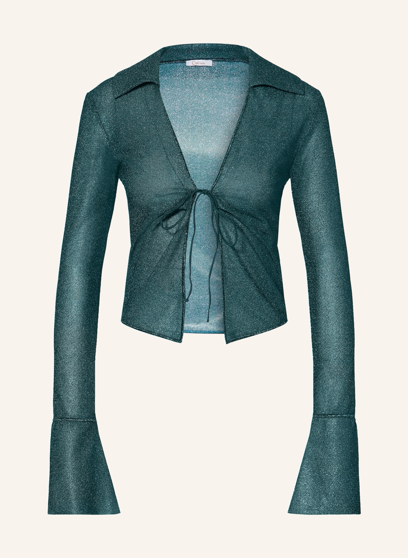 Oséree Bluse LUMIÈRE mit Glitzergarn: PETROL