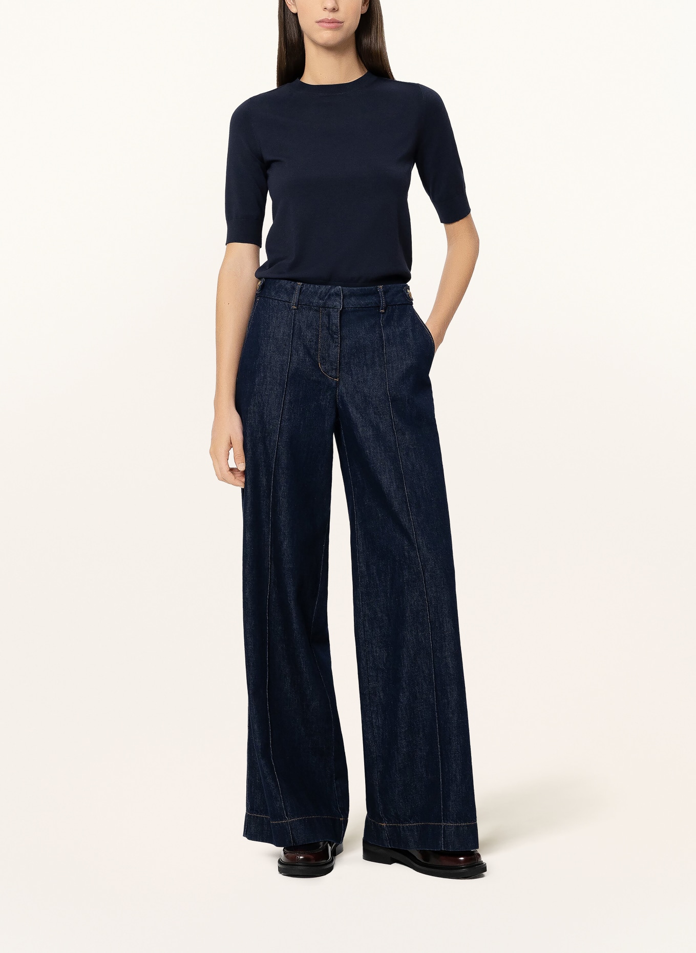 LUISA CERANO Knit shirt: DARK BLUE