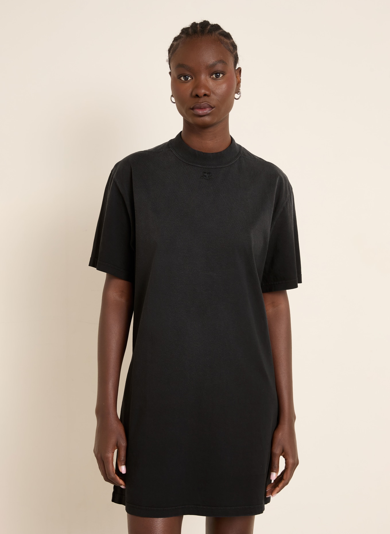 Courrèges Jerseykleid: SCHWARZ