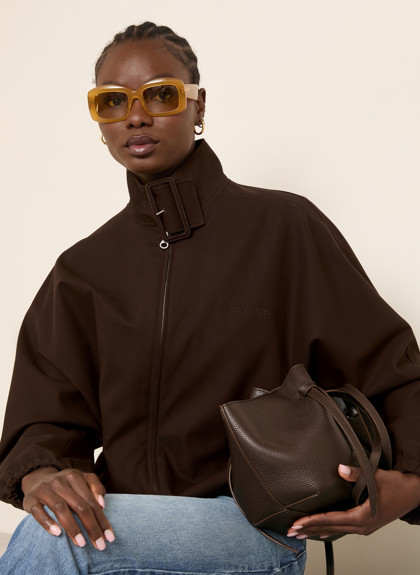 Courrèges Blouson: DUNKELBRAUN