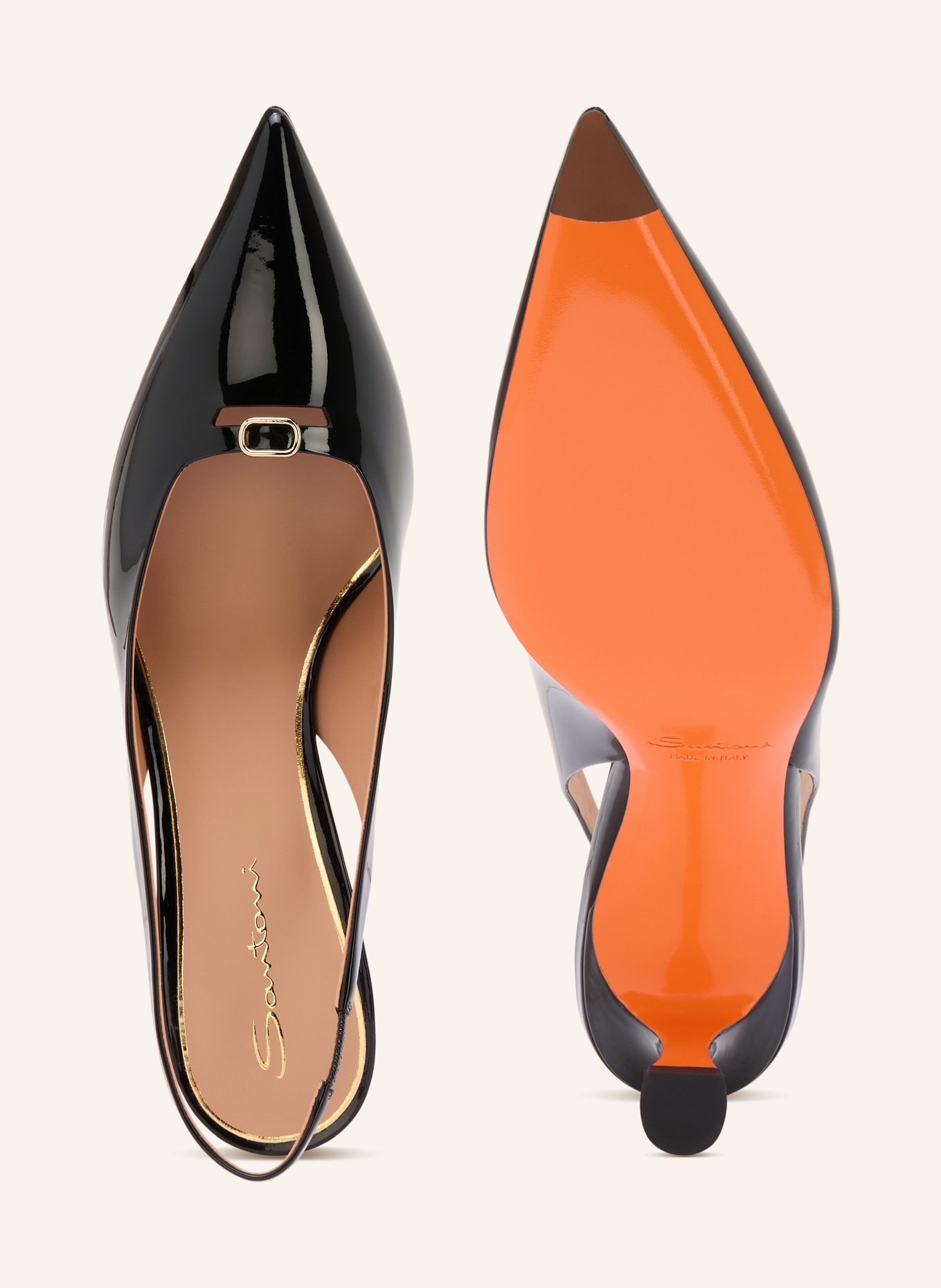 Santoni Slingpumps SABINE: SCHWARZ