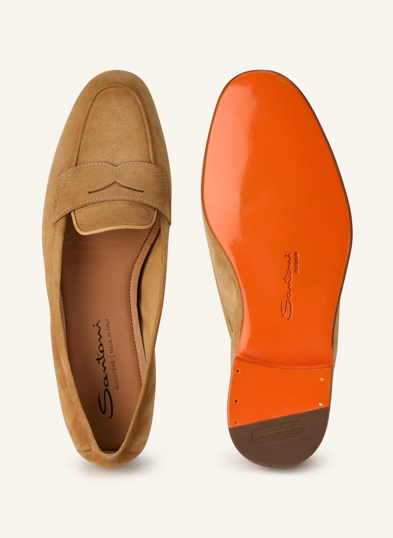 Santoni CARLA penny loafer: BEIGE