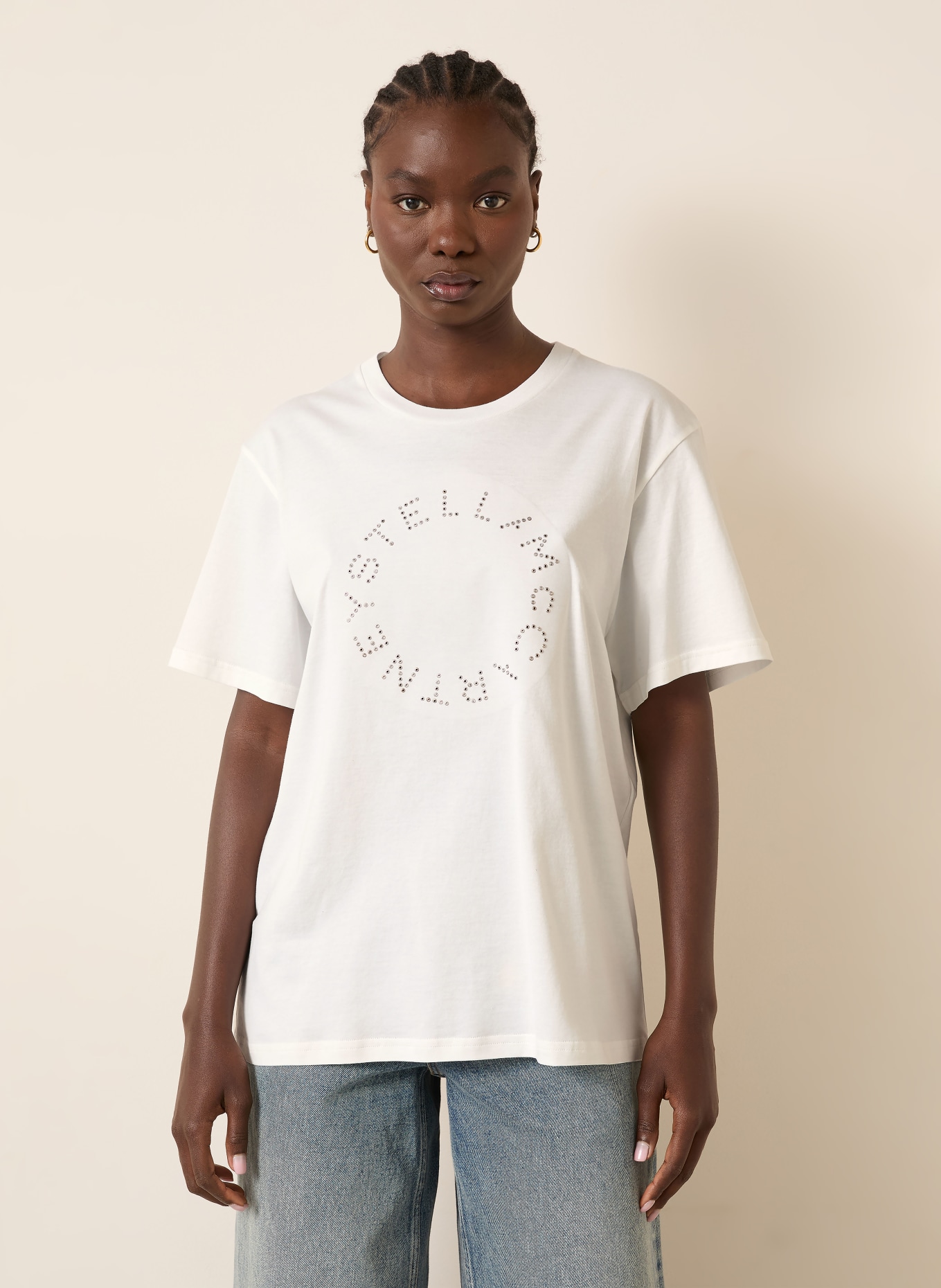 STELLA McCARTNEY T-Shirt mit Nieten: WEISS