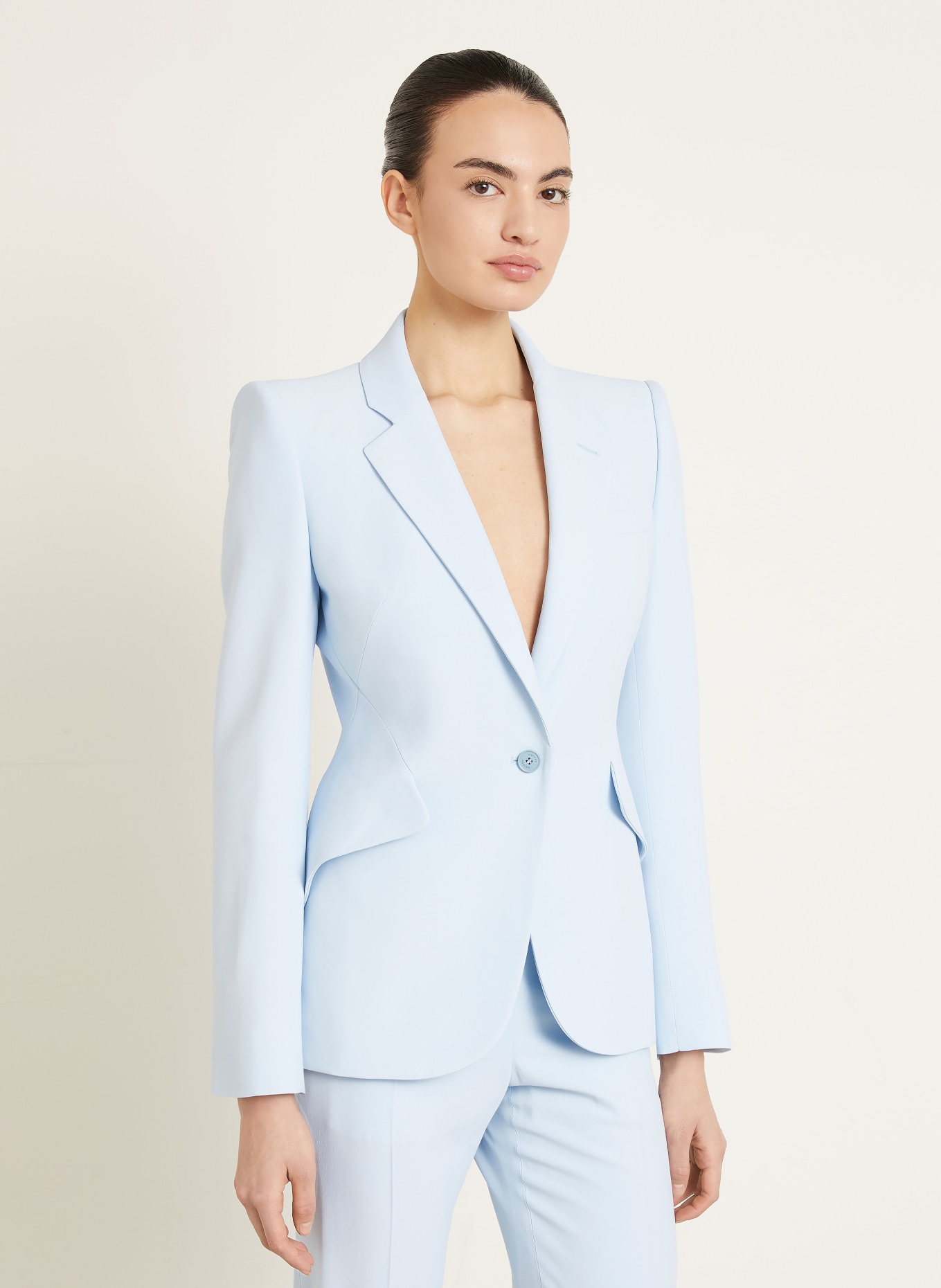 McQUEEN blazer: LIGHT BLUE